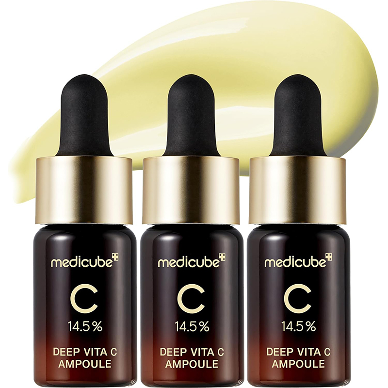 Medicube Deep Vita C Serum Pure Vitamin C reduce the appearance of hyperpigmentation dark spots and blemishes Korean skincare 10g  3 bottles