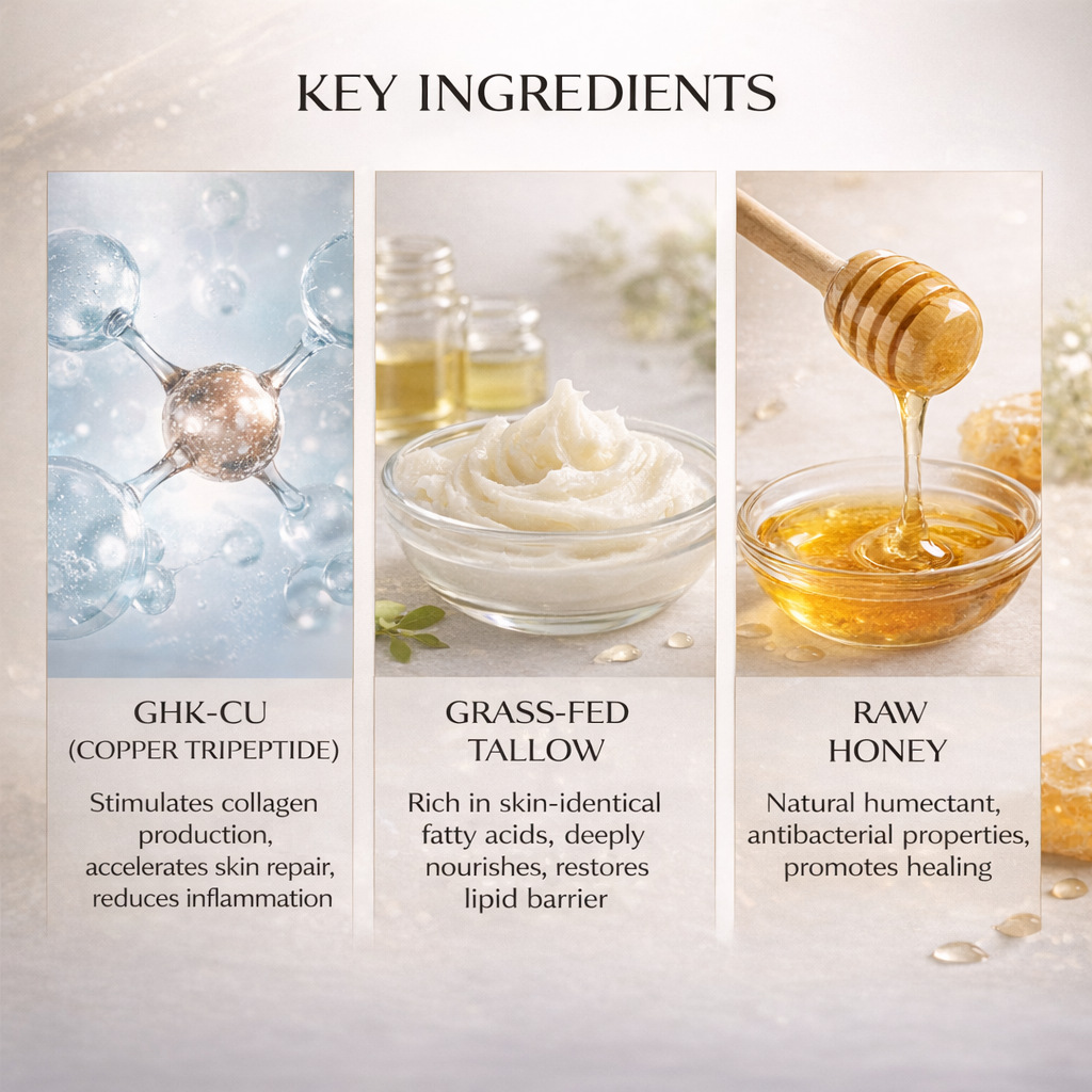 Whipped Tallow Honey Balm For Deep Skin Nourishment Repair And Radiance Boosting Natural Moisturizer 60ml