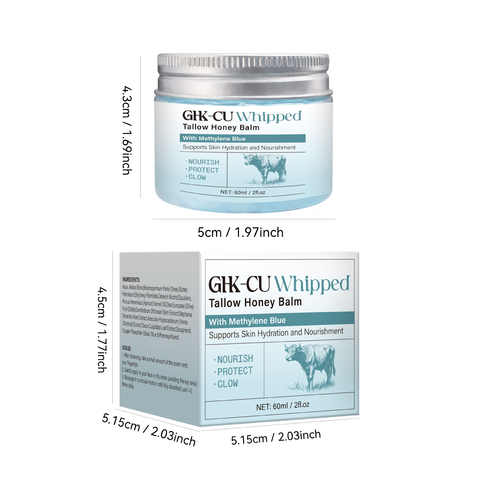 Whipped Tallow Honey Balm For Deep Skin Nourishment Repair And Radiance Boosting Natural Moisturizer 60ml