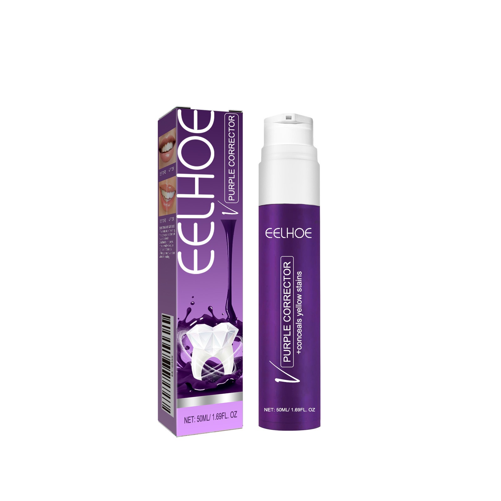Purple Toothpaste For Gentle Whitening Stain Removal And Fresh Breath Oral Care