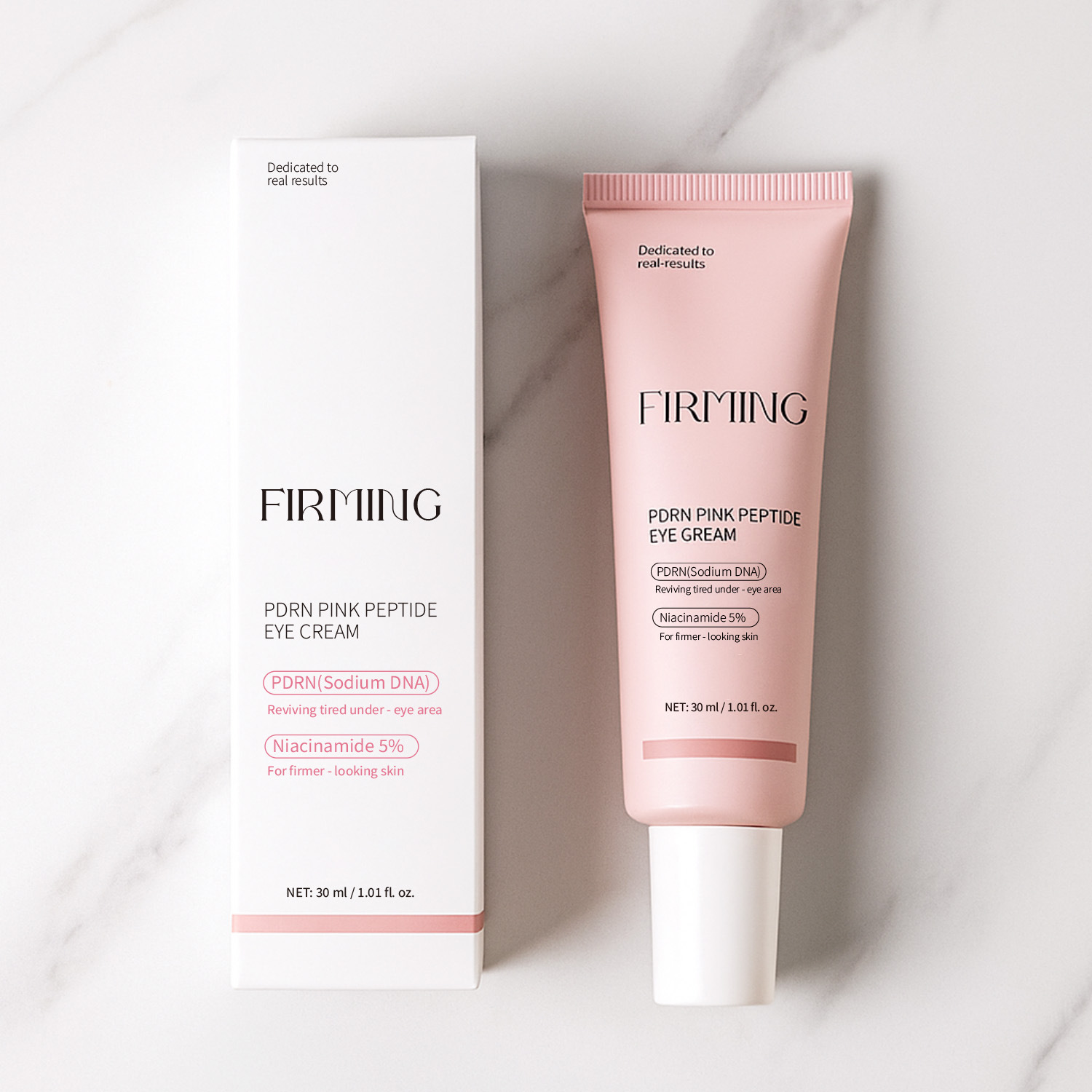 PDRN Pink Peptide Eye Cream Firming Hydrating Smoothing For Fine Lines Puffiness Daily Under Eye Care 30g