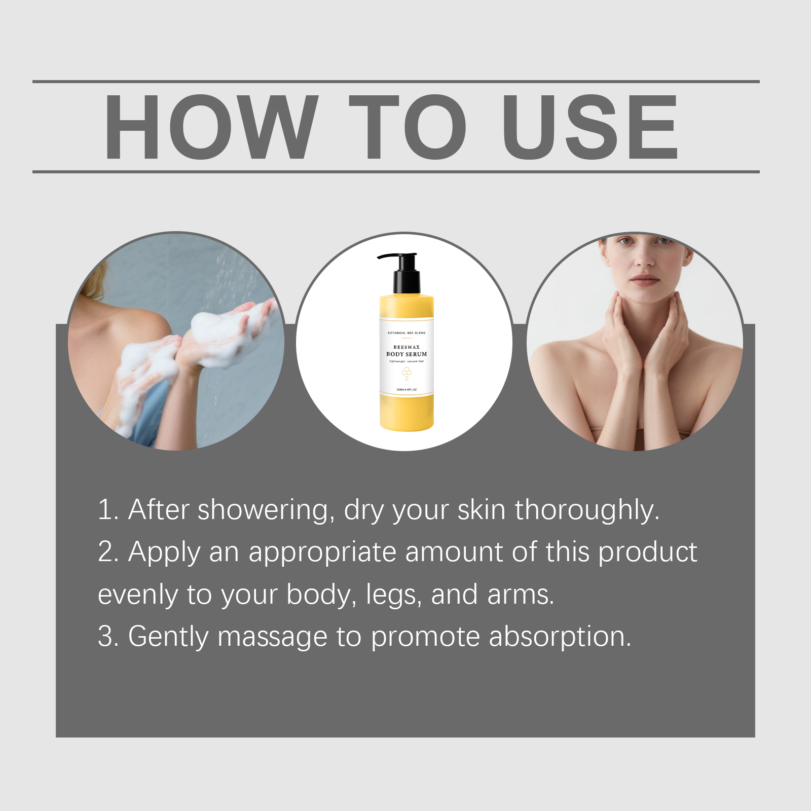 Bee Wax Body Essence Mild Moisturizing Soft Skin Light Texture Easy Apply Whole Body Daily Skin Care