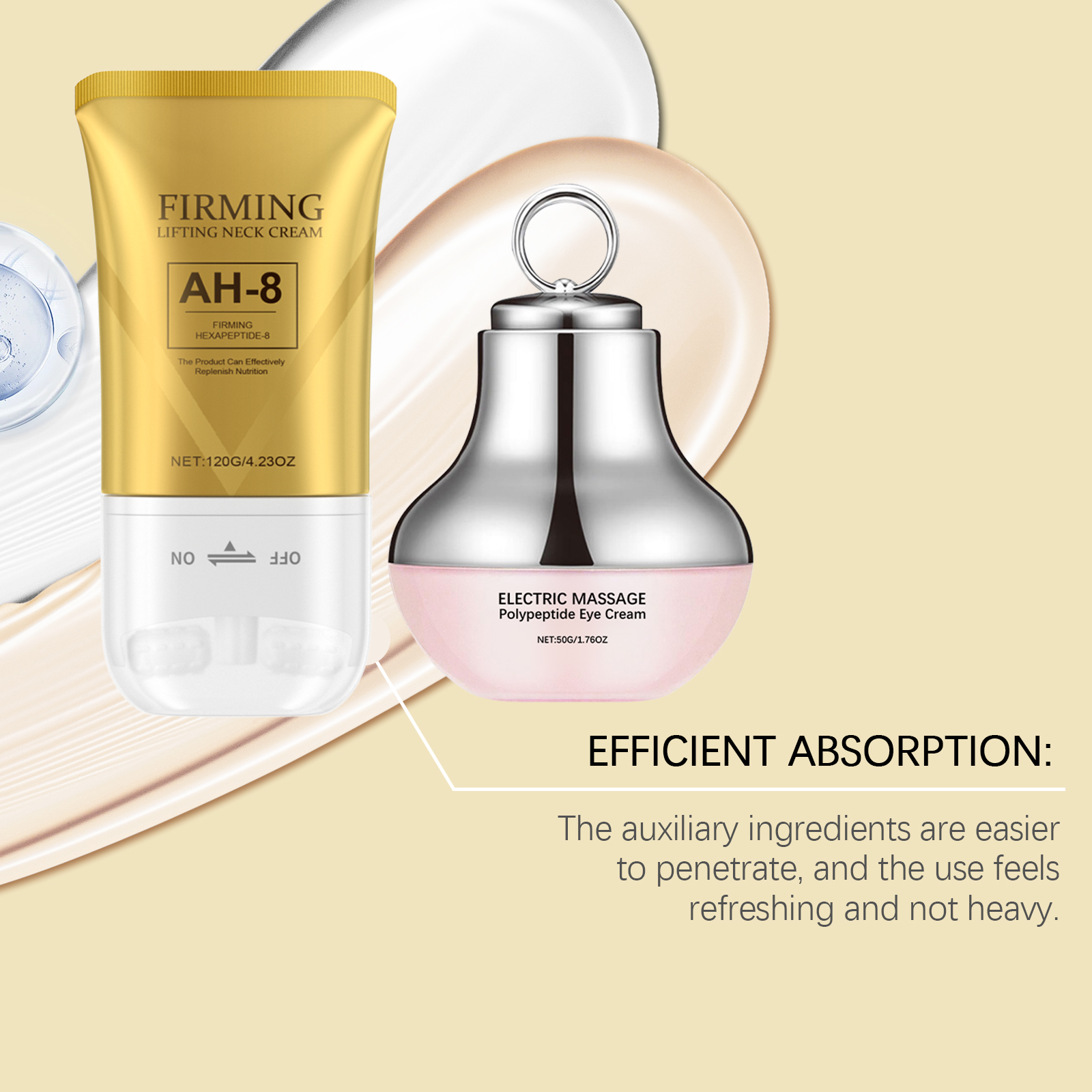 Electric Peptide Eye Neck Skin Care Set Lifting Nourishing Moisturizing Massaging Treatment For Facial Skin
