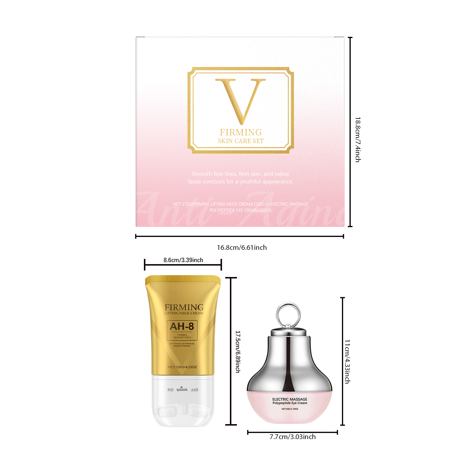 Electric Peptide Eye Neck Skin Care Set Lifting Nourishing Moisturizing Massaging Treatment For Facial Skin