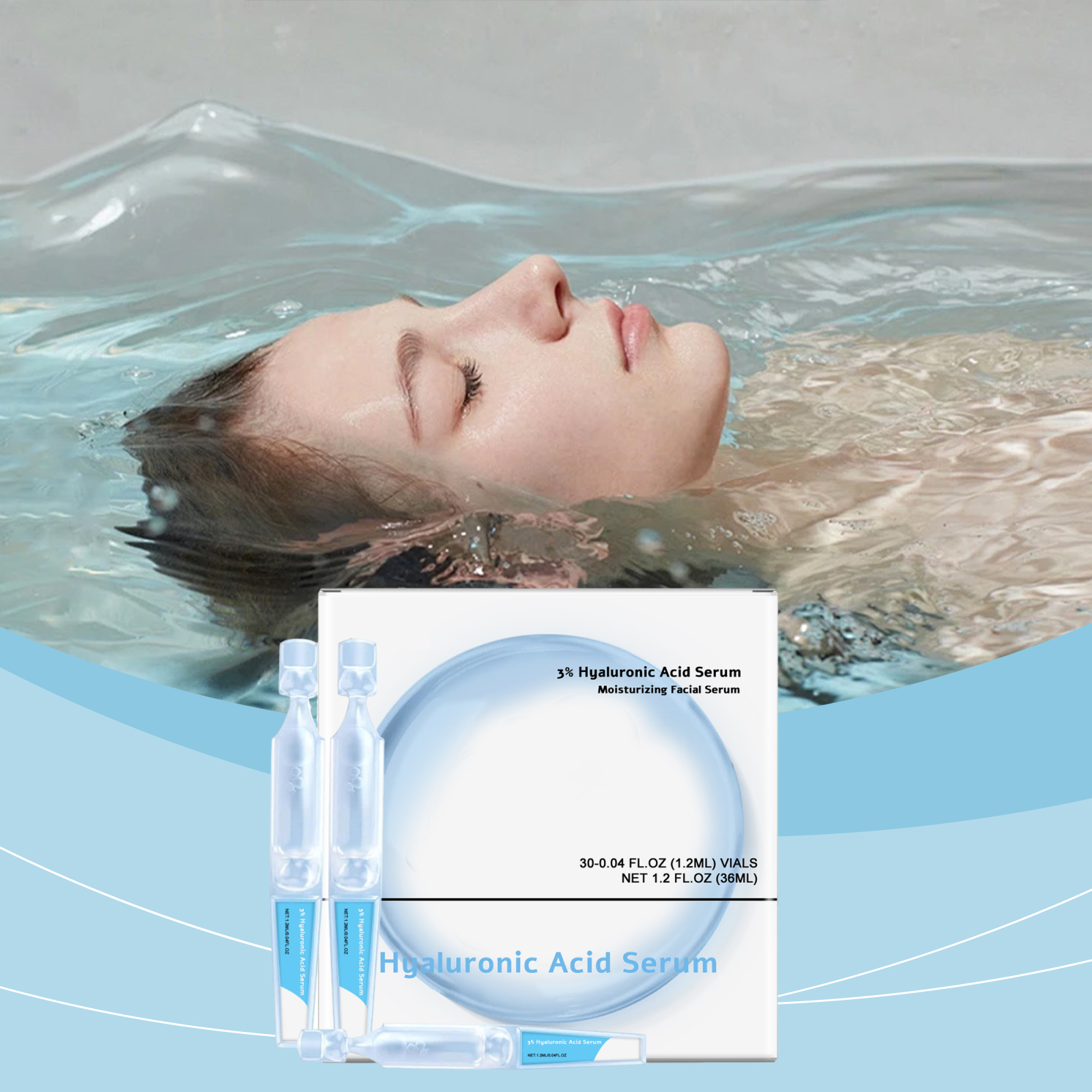 Hyaluronic Acid Moisturizing Facial Essence Nourish Soft Hydrate Brighten Smooth Skin Care Liquid Daily Use