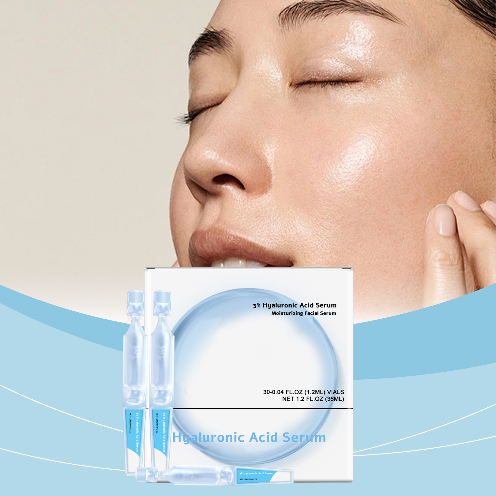 Hyaluronic Acid Moisturizing Facial Essence Nourish Soft Hydrate Brighten Smooth Skin Care Liquid Daily Use