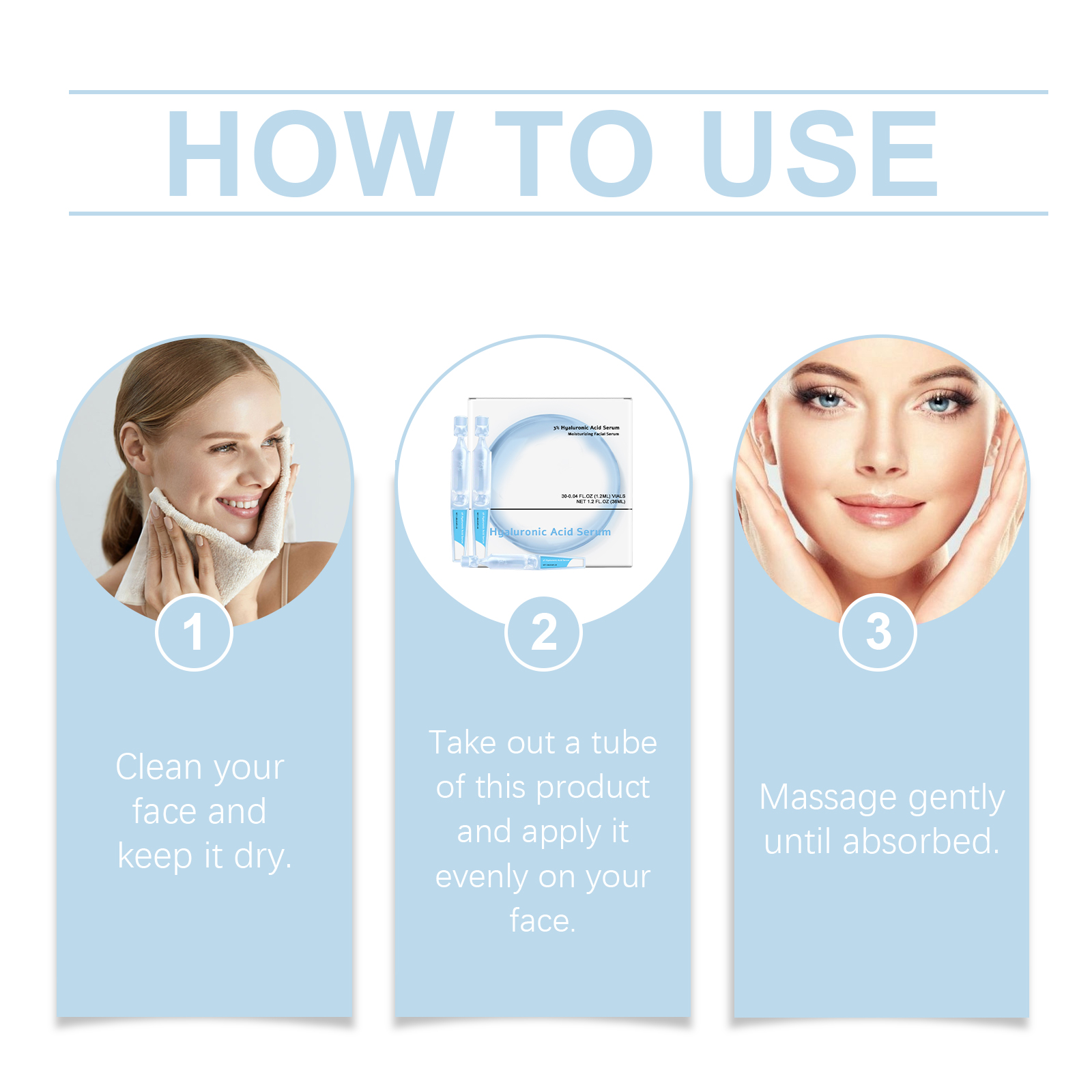 Hyaluronic Acid Moisturizing Facial Essence Nourish Soft Hydrate Brighten Smooth Skin Care Liquid Daily Use