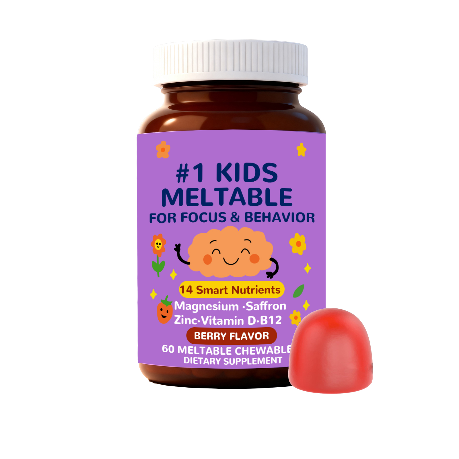 Kids Body Care Gummies Boost Study Concentration Energy Support Daily Learning Healthy Growth Supplement For School Age Children