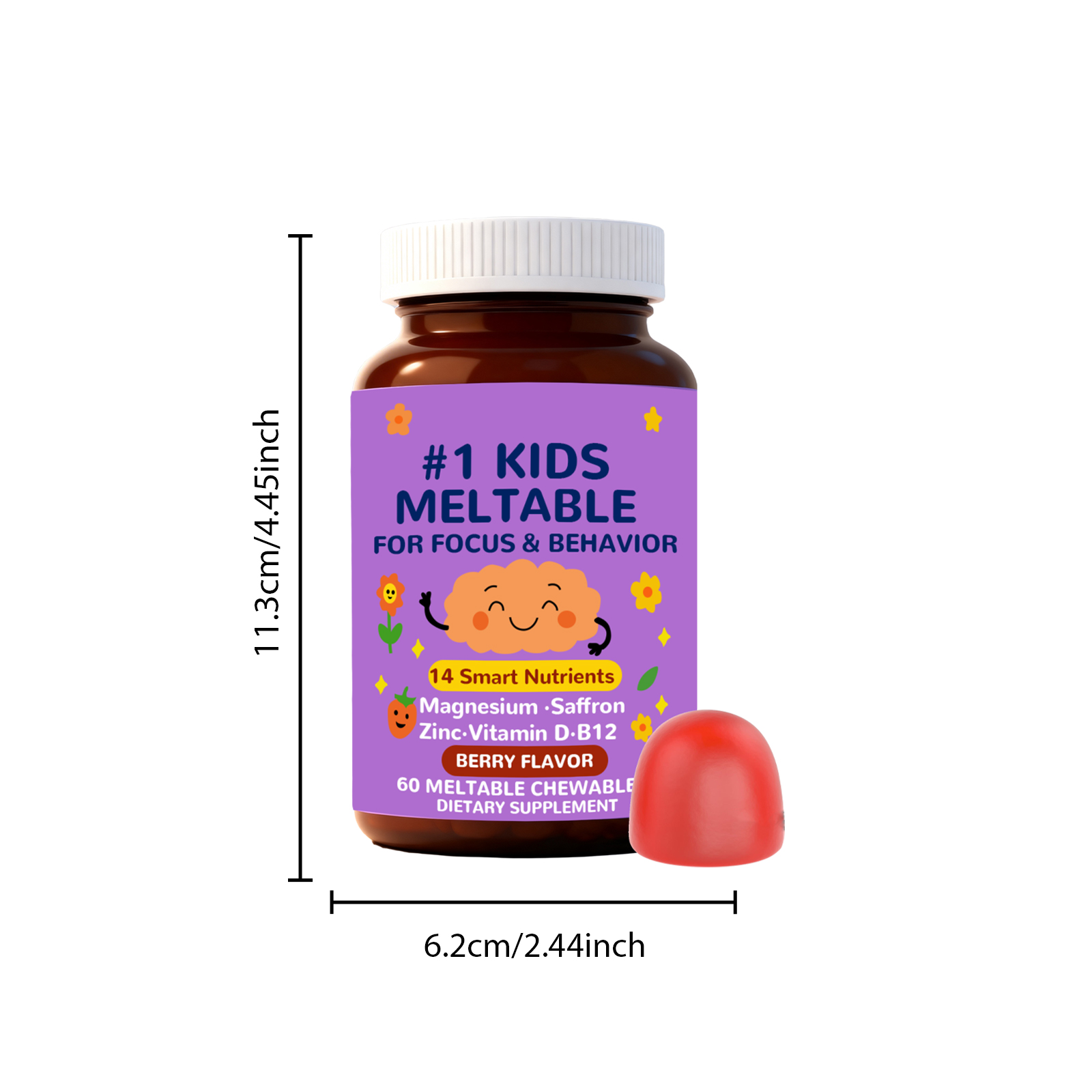 Kids Body Care Gummies Boost Study Concentration Energy Support Daily Learning Healthy Growth Supplement For School Age Children