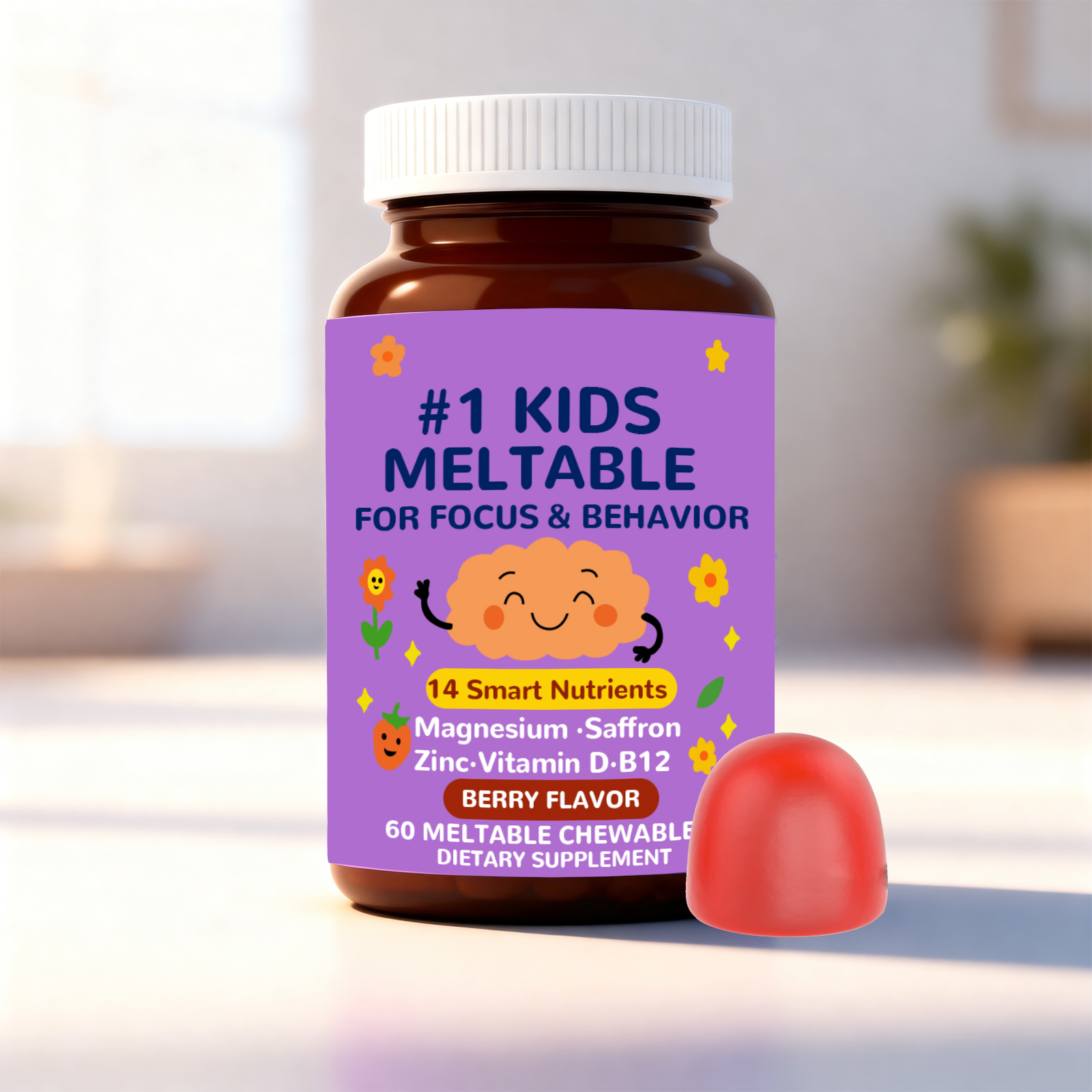 Kids Body Care Gummies Boost Study Concentration Energy Support Daily Learning Healthy Growth Supplement For School Age Children