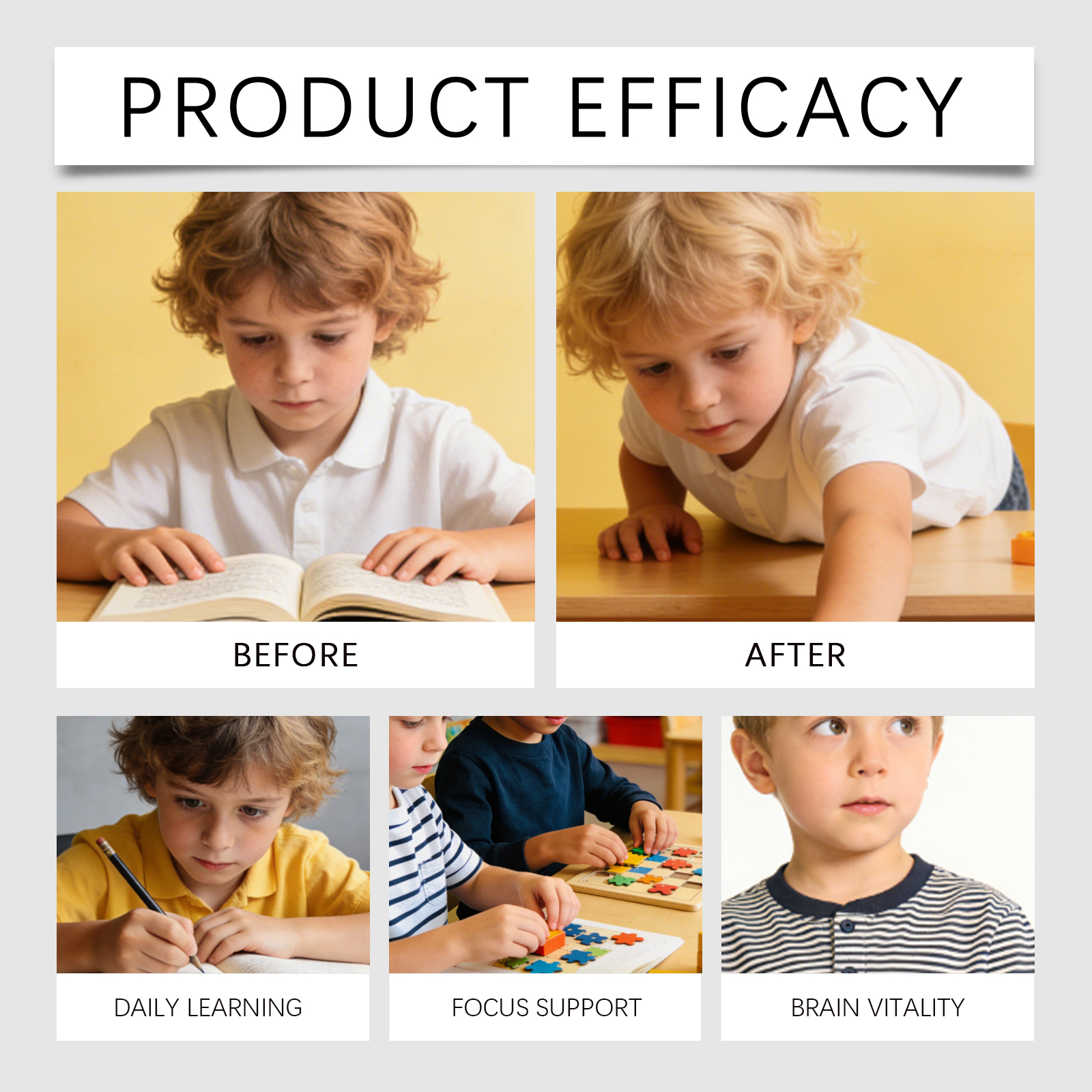 Kids Body Care Gummies Boost Study Concentration Energy Support Daily Learning Healthy Growth Supplement For School Age Children