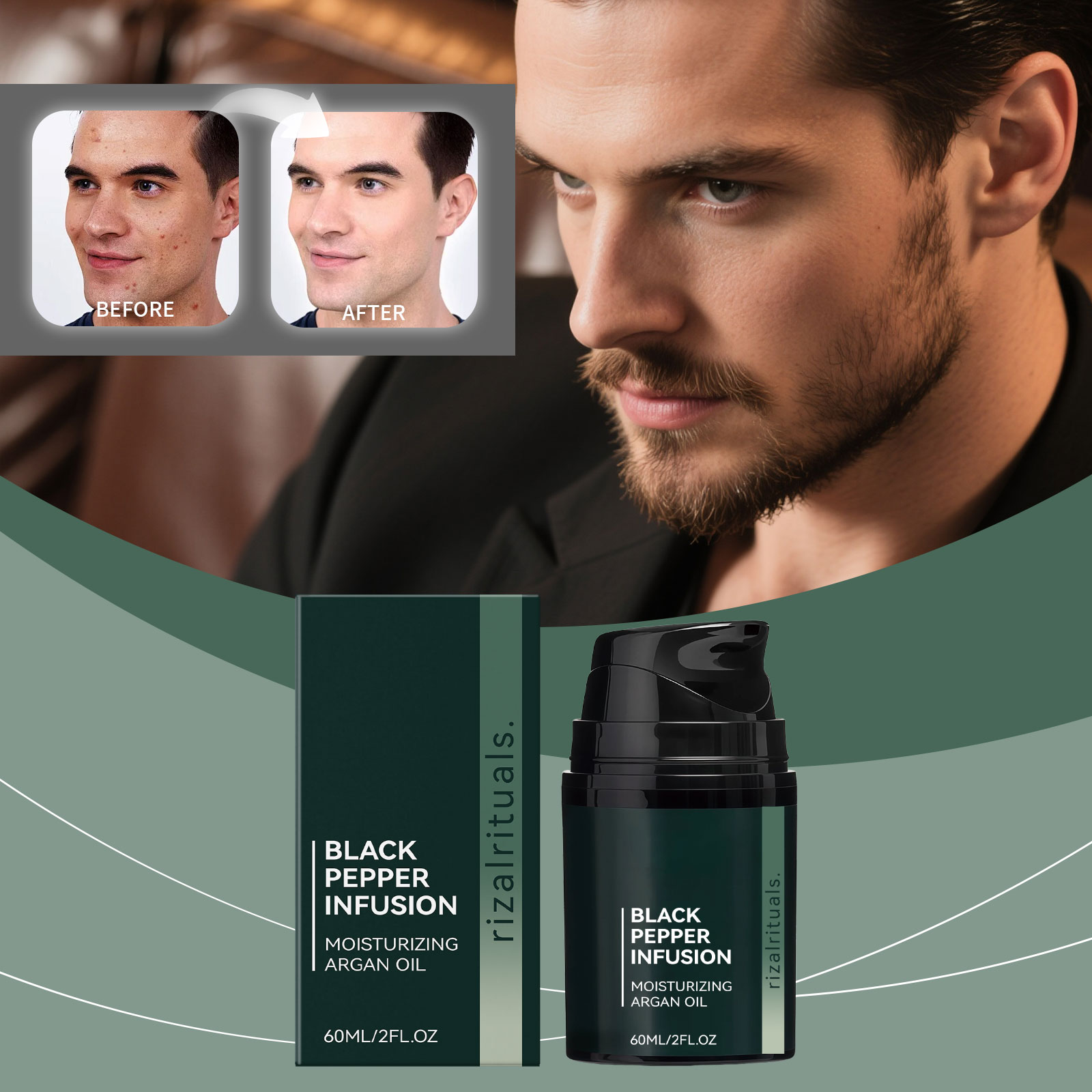 Facial Beard Care Oil Light Texture Non Greasy Fresh Hydrating Easy Daily Grooming Essence