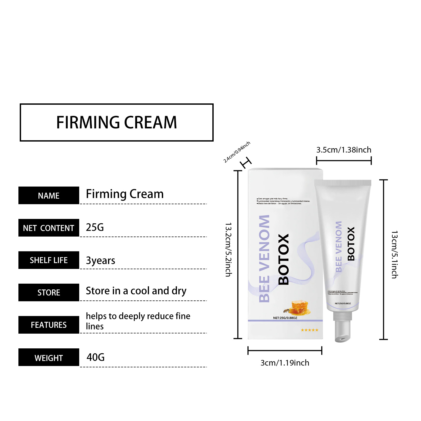 Bee Venom Moisturizing Cream Deep Hydration Mild Care Delicate Skin Daily Skincare Nourish Moisturize Facial Lotion Soft Smooth Gentle Protect