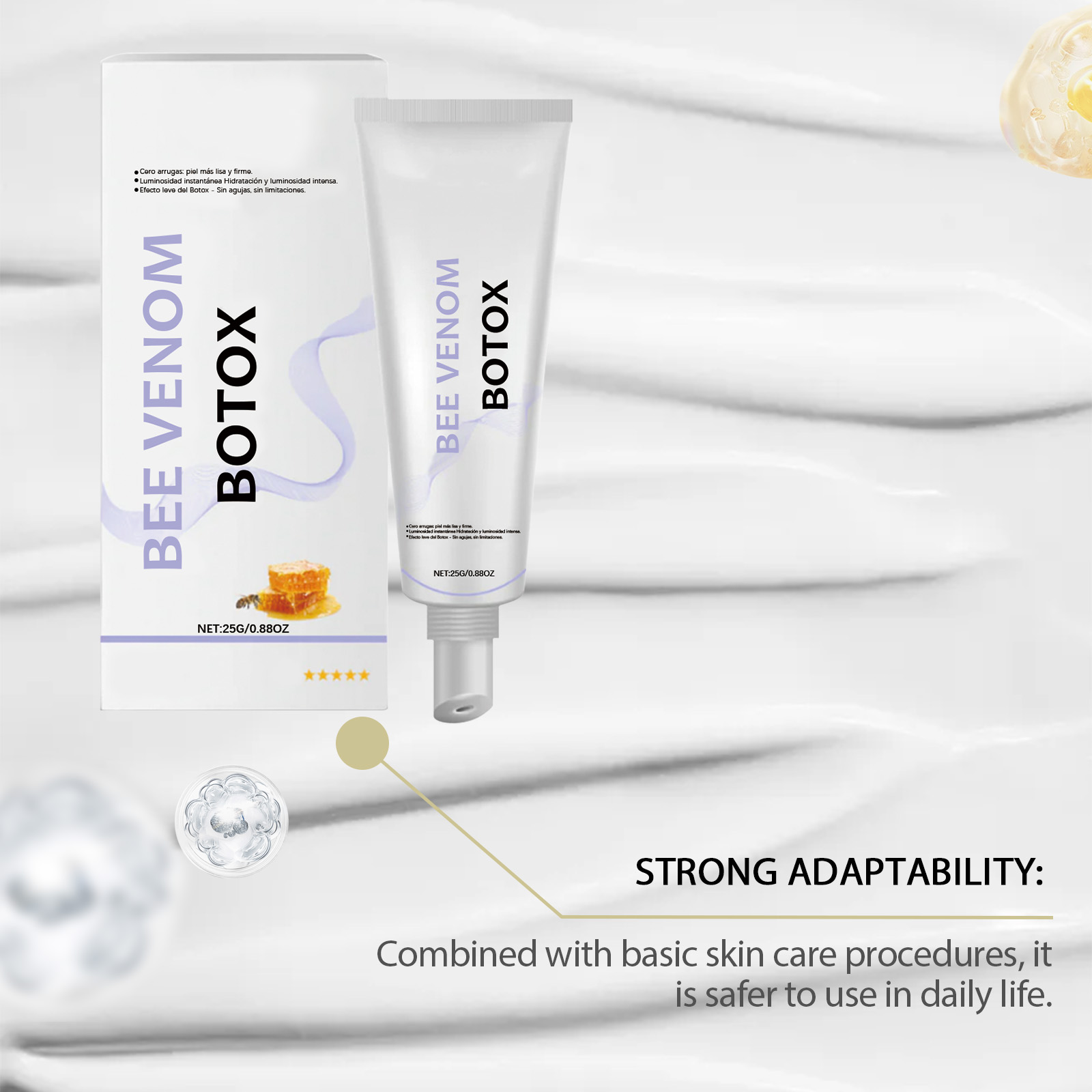 Bee Venom Moisturizing Cream Deep Hydration Mild Care Delicate Skin Daily Skincare Nourish Moisturize Facial Lotion Soft Smooth Gentle Protect