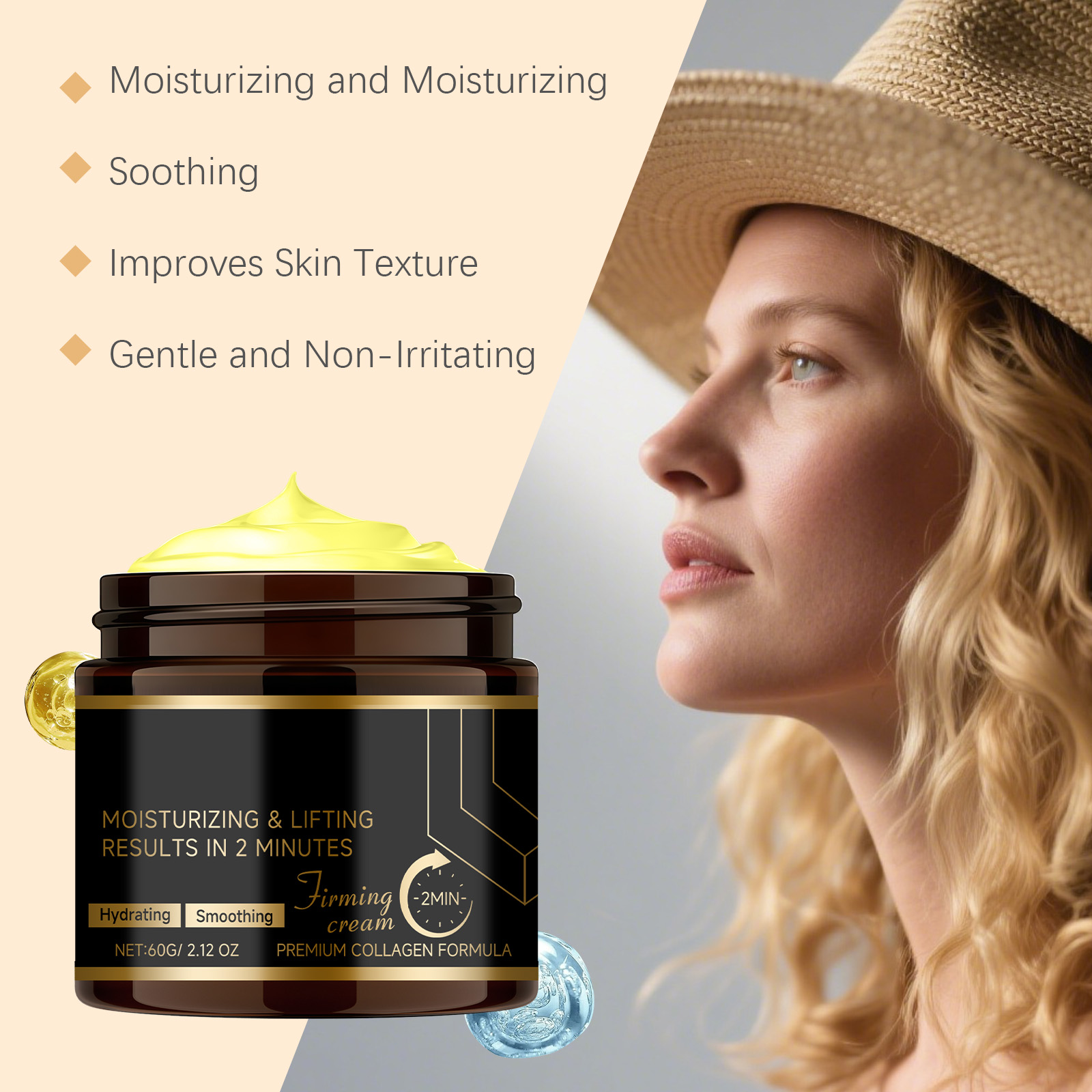 Facial Moisturizing Cream Mild Care Hydrating Nourishing Locking Moisture Elastic Smooth Daily Skin Care Lotion