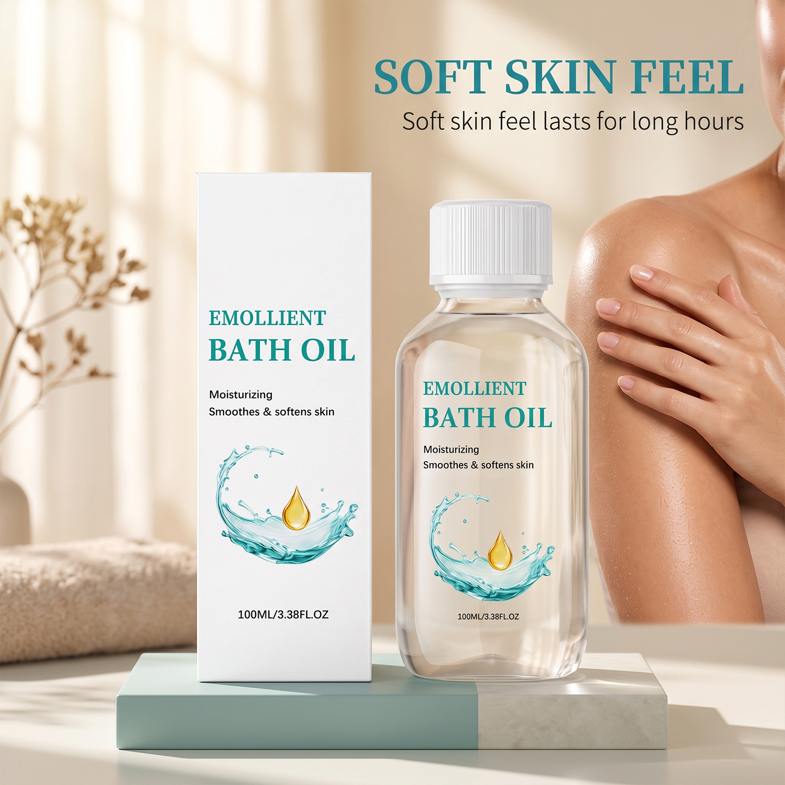 Moisturizing Bath Oil Smooth Delicate Fresh Herbal Scent Rinse Easily No Residue Skin Friendly Whole Body Care