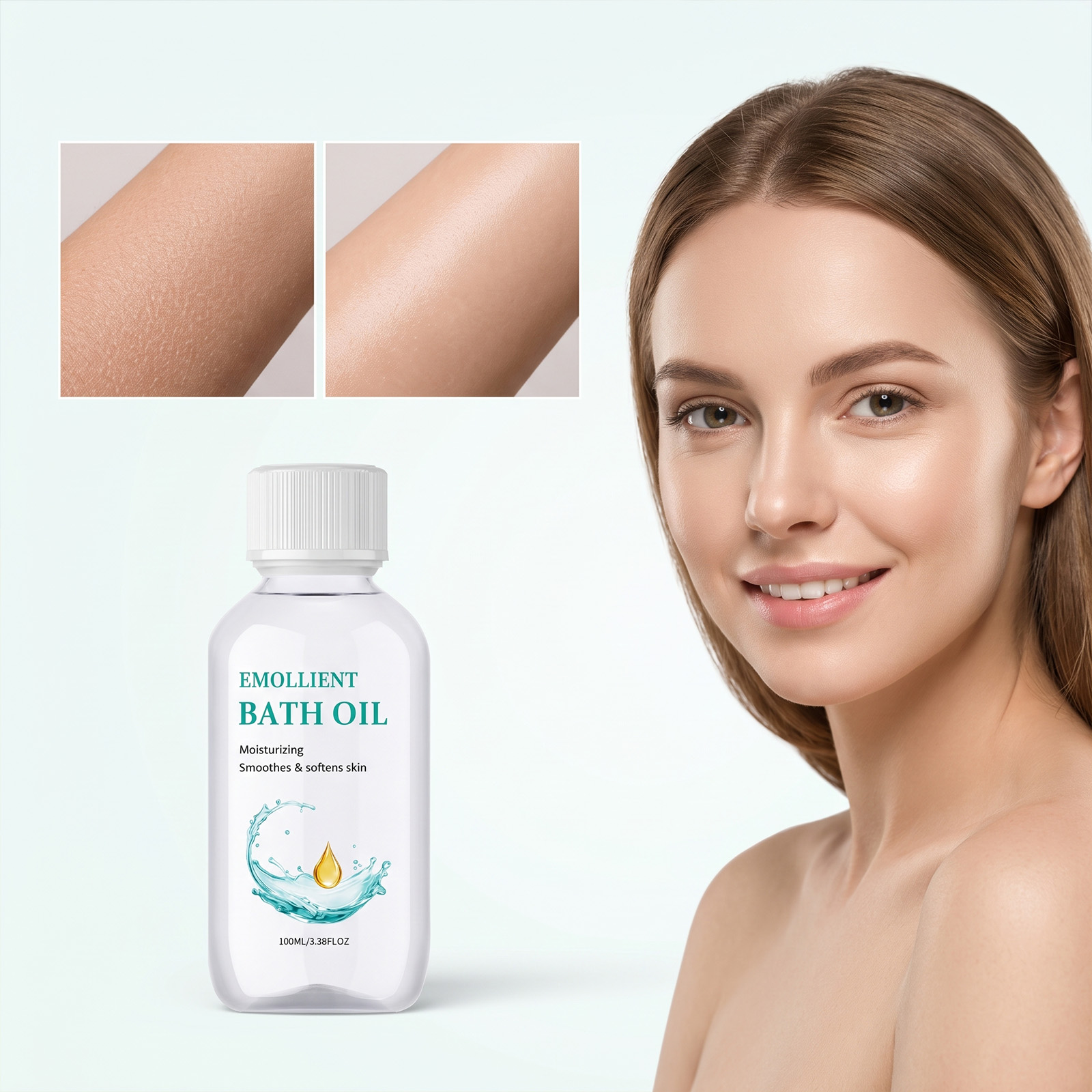 Moisturizing Bath Oil Smooth Delicate Fresh Herbal Scent Rinse Easily No Residue Skin Friendly Whole Body Care