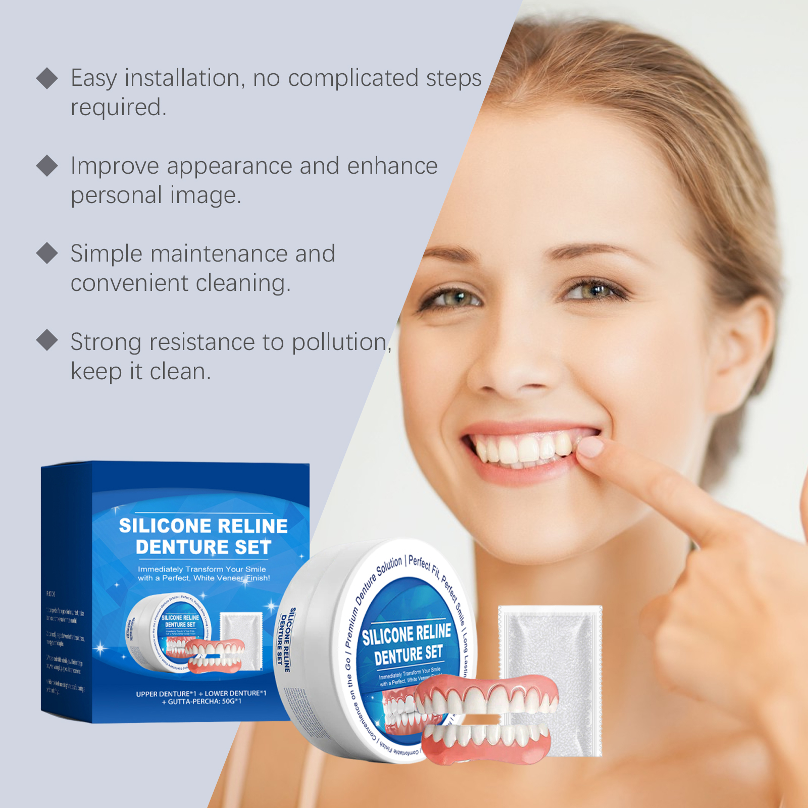 Cosmetic Teeth Cover Set Modify Teeth Fill Gaps Comfort Nice Boost Smile Oral Care
