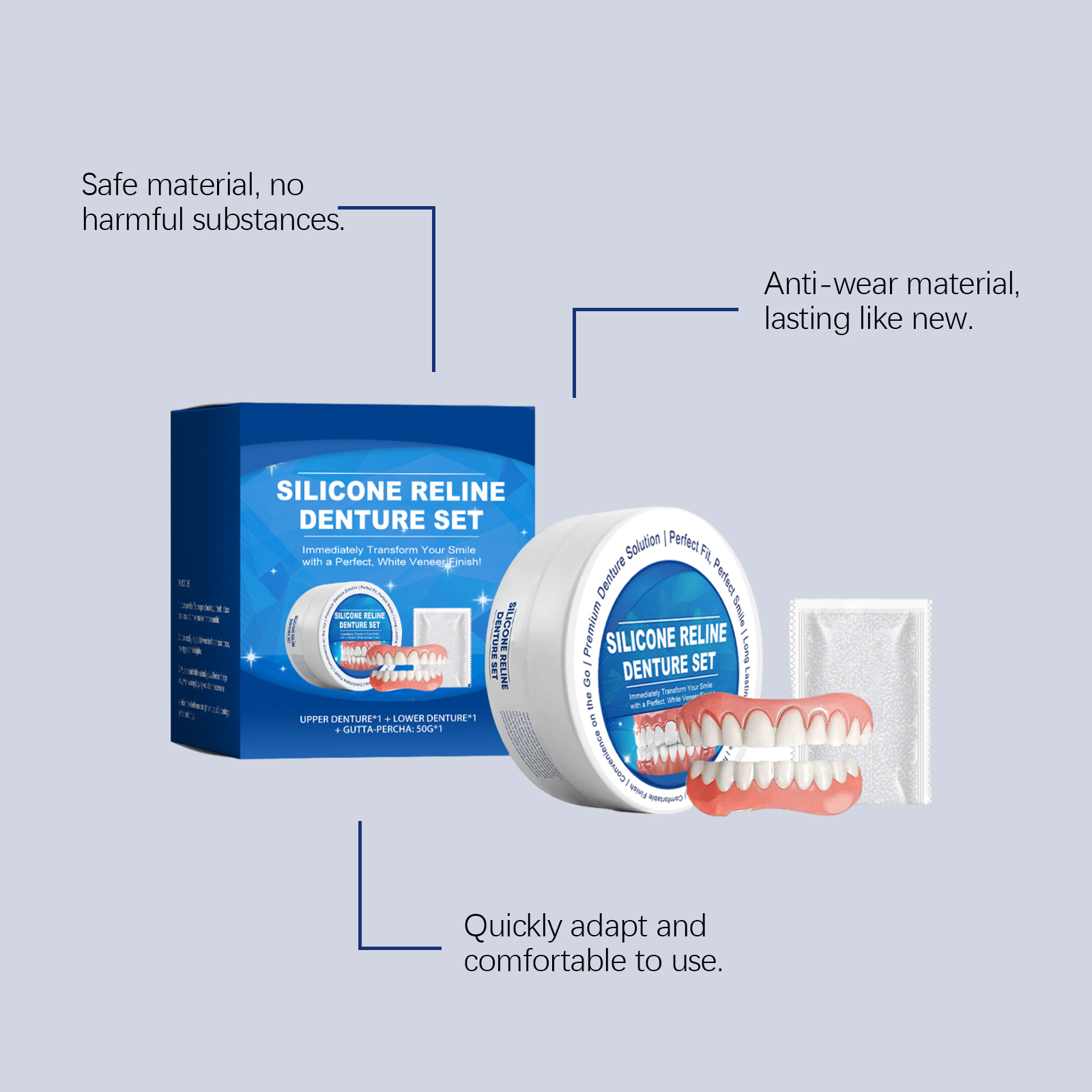 Cosmetic Teeth Cover Set Modify Teeth Fill Gaps Comfort Nice Boost Smile Oral Care