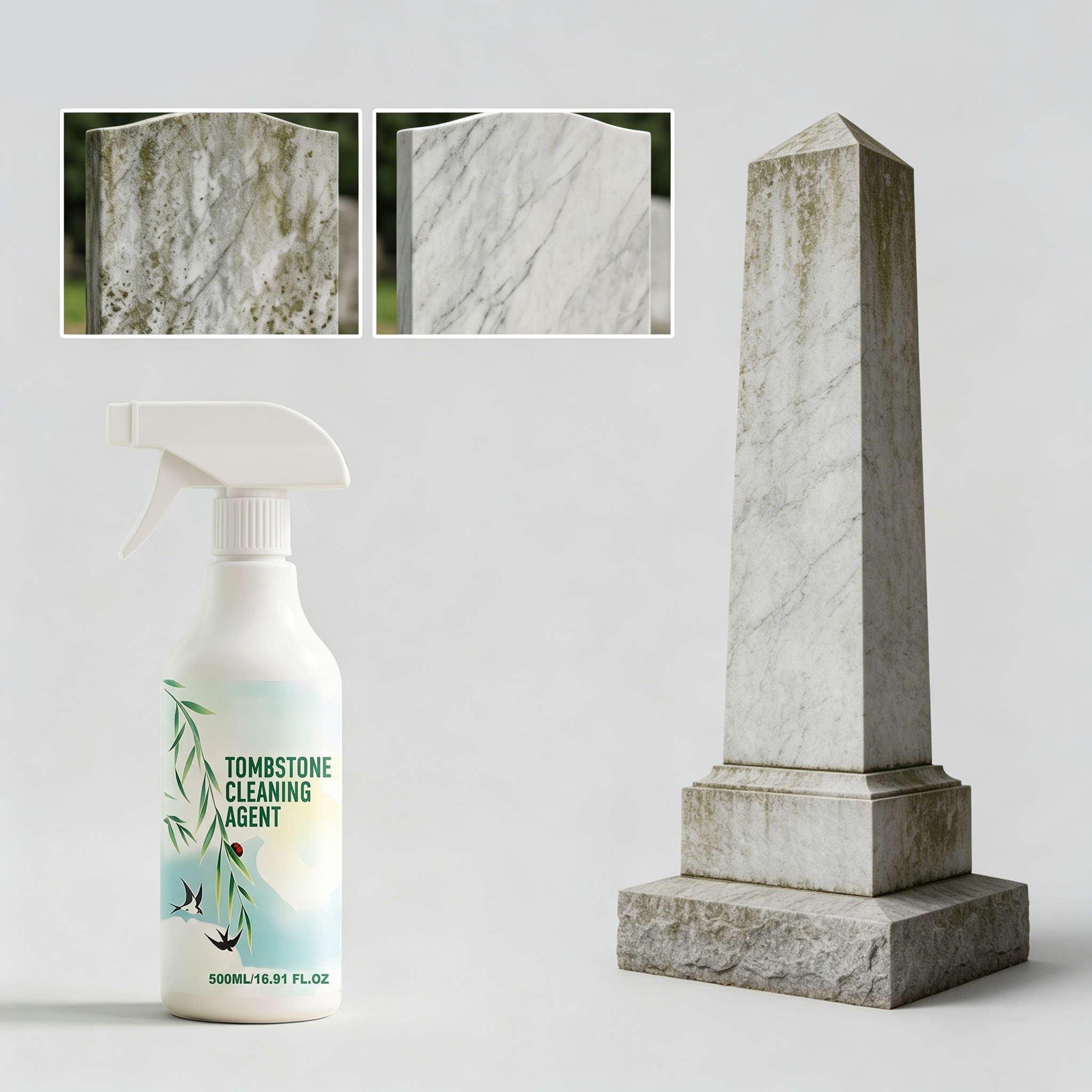 Monument Cleaning Spray Mild Stain Remover Renovate Brighten Purify Maintain Stone Surfaces