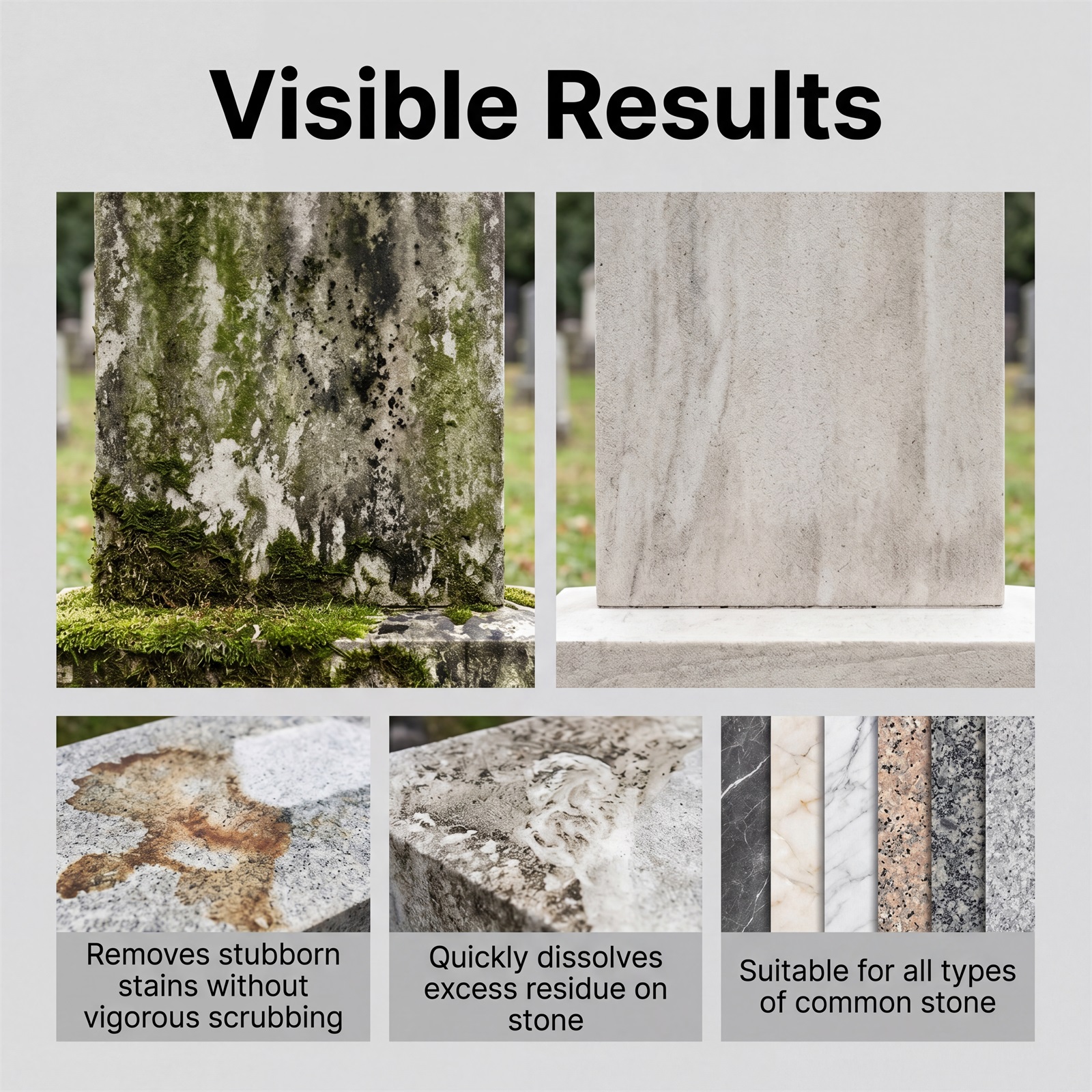 Monument Cleaning Spray Mild Stain Remover Renovate Brighten Purify Maintain Stone Surfaces