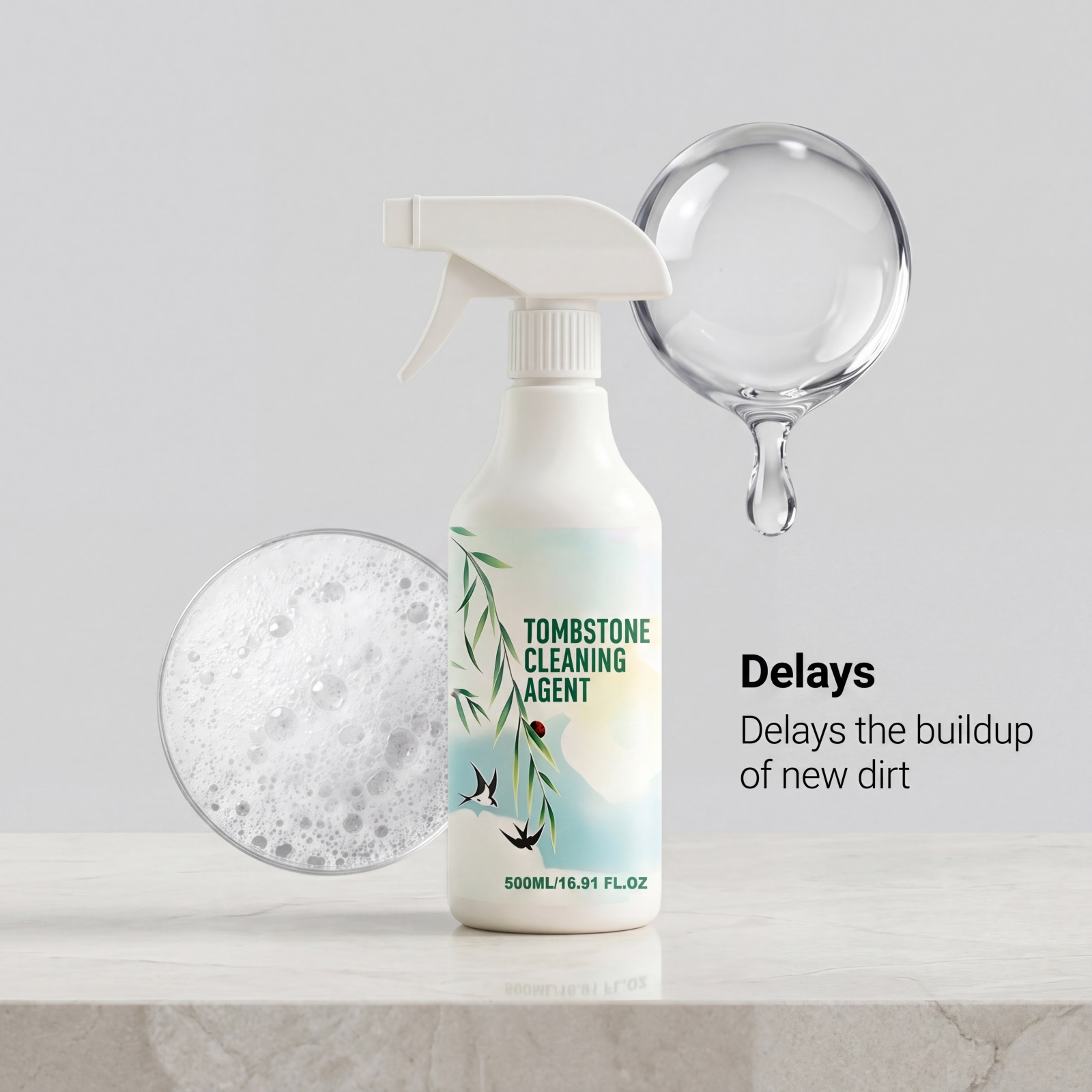Monument Cleaning Spray Mild Stain Remover Renovate Brighten Purify Maintain Stone Surfaces
