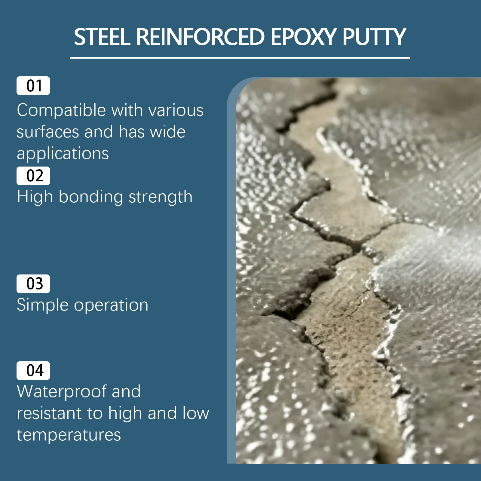 Multipurpose Repair Ab Glue Strong Adhesive Wear Resistant Fix For Home Floor Metal Crack Damaged Surfaces