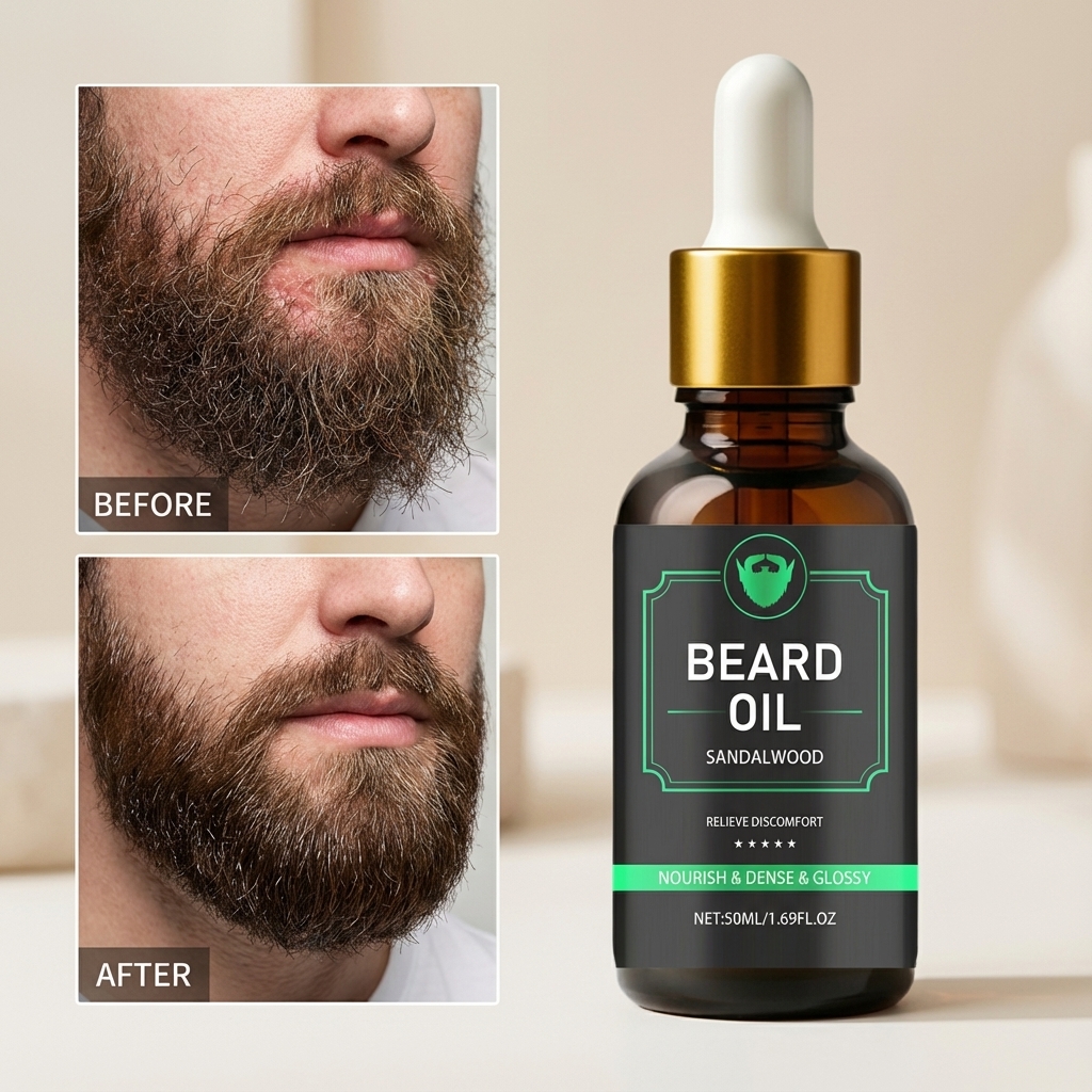 Men Beard Care Oil Light Nonsticky Mild Soft Daily Beard Moisturizing Treatment Essence