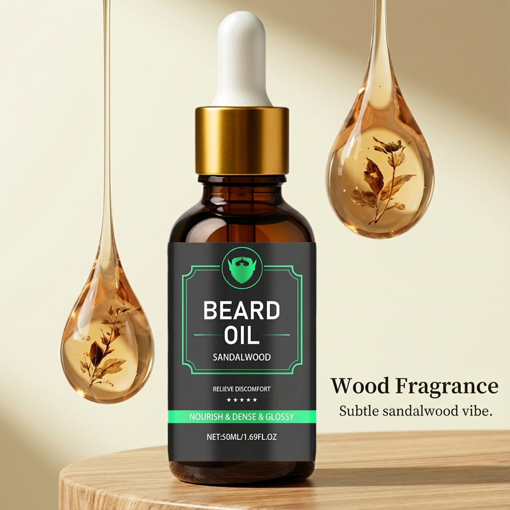 Men Beard Care Oil Light Nonsticky Mild Soft Daily Beard Moisturizing Treatment Essence