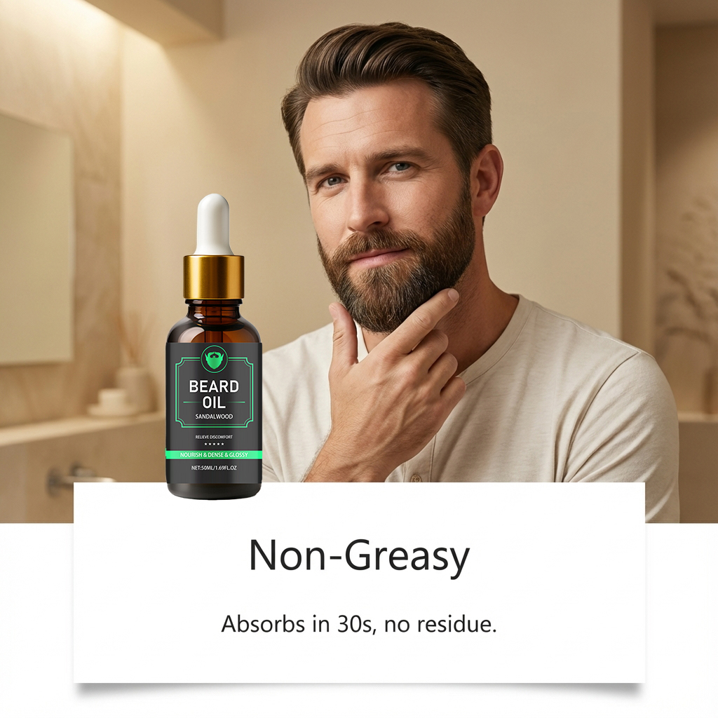 Men Beard Care Oil Light Nonsticky Mild Soft Daily Beard Moisturizing Treatment Essence