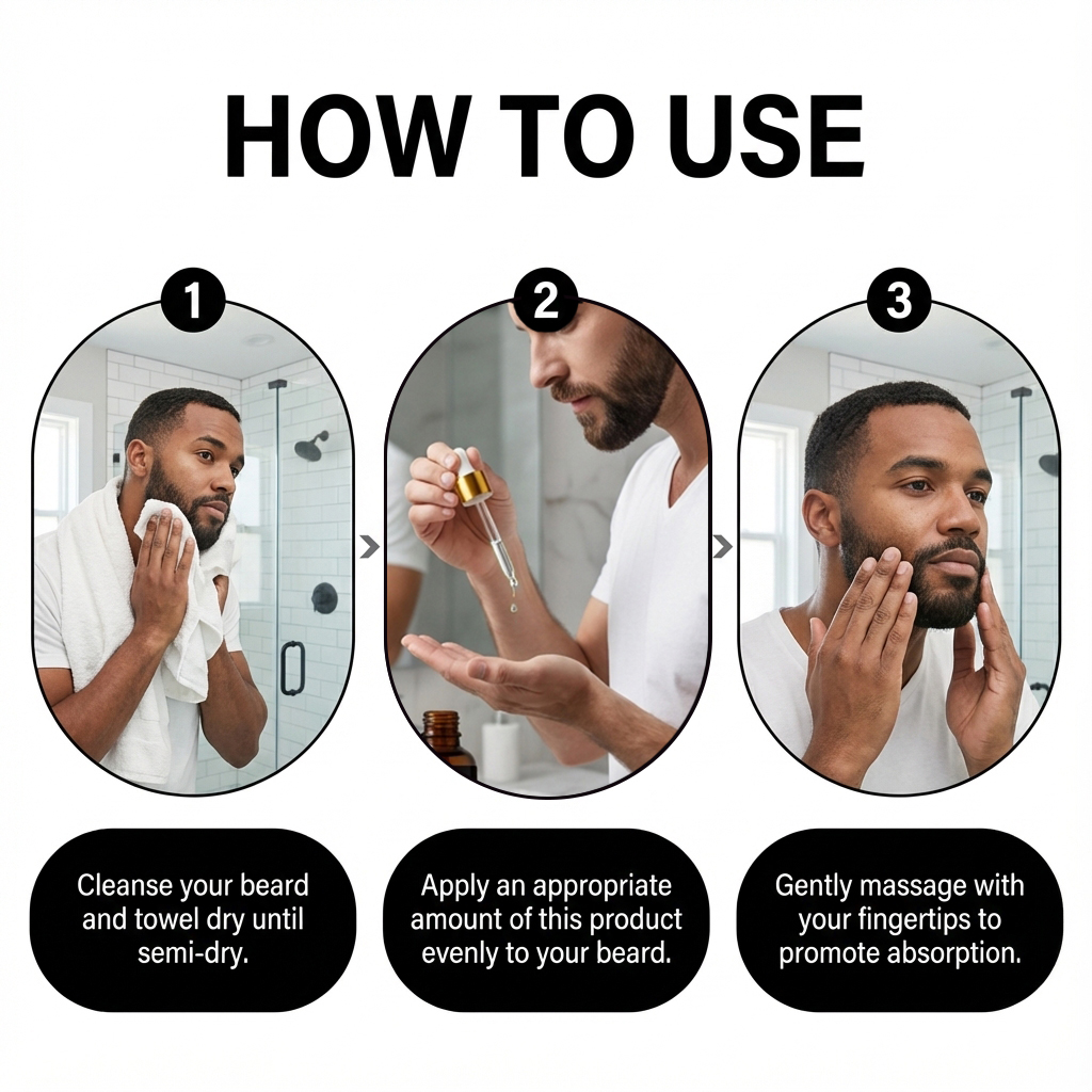 Men Beard Care Oil Light Nonsticky Mild Soft Daily Beard Moisturizing Treatment Essence