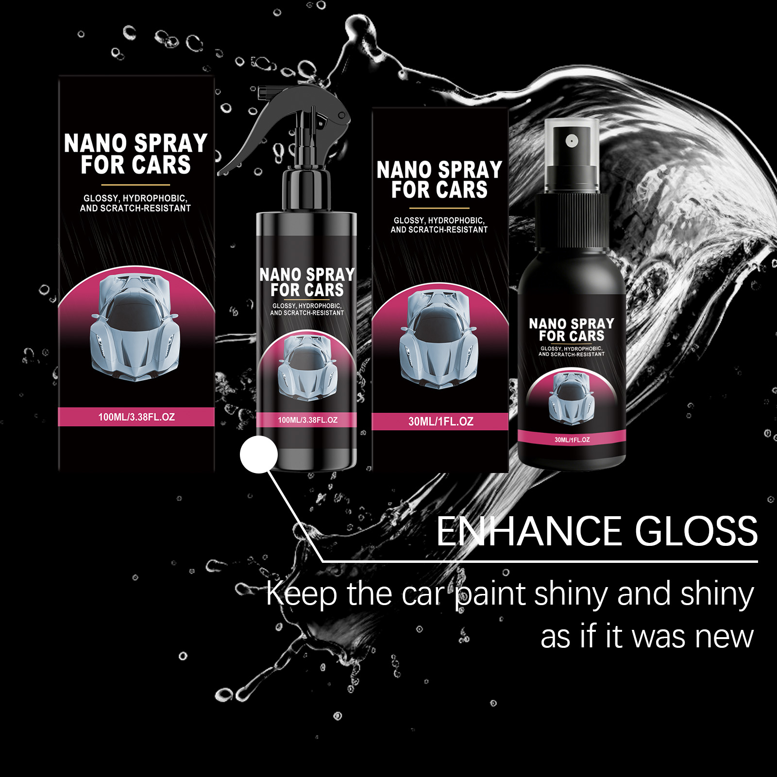 Automobile Nano Coating Spray Surface Paint Remover Portable Daily Cleaning Renovation Coating Mist