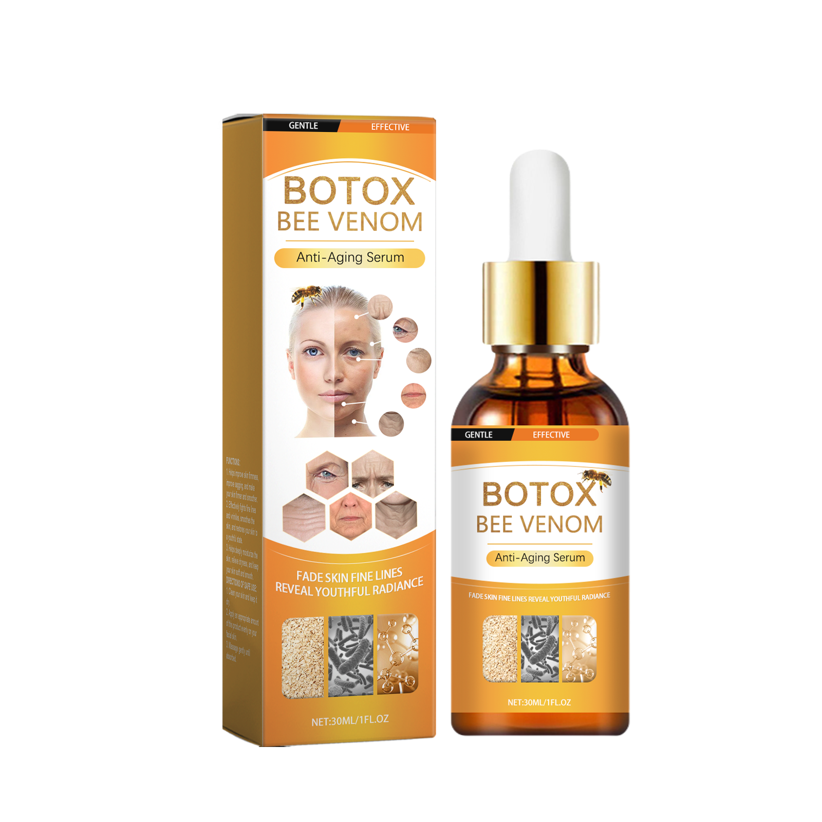 Bee Venom Essence Liquid Hydrating Moisturizing Firming Smoothing Facial Skin Care Product