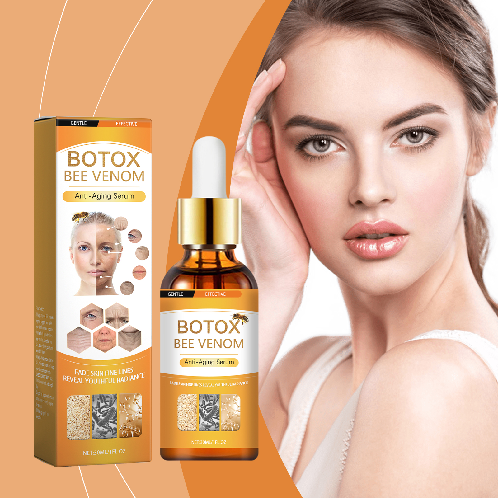 Bee Venom Essence Liquid Hydrating Moisturizing Firming Smoothing Facial Skin Care Product