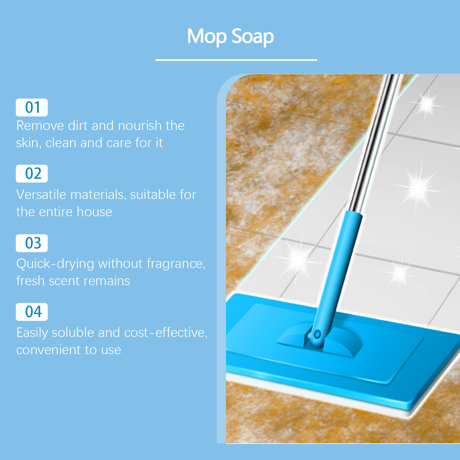 Floor Cleaner Household Tile Decontamination Purification Fragrance Brightening Maintenance Daily Application