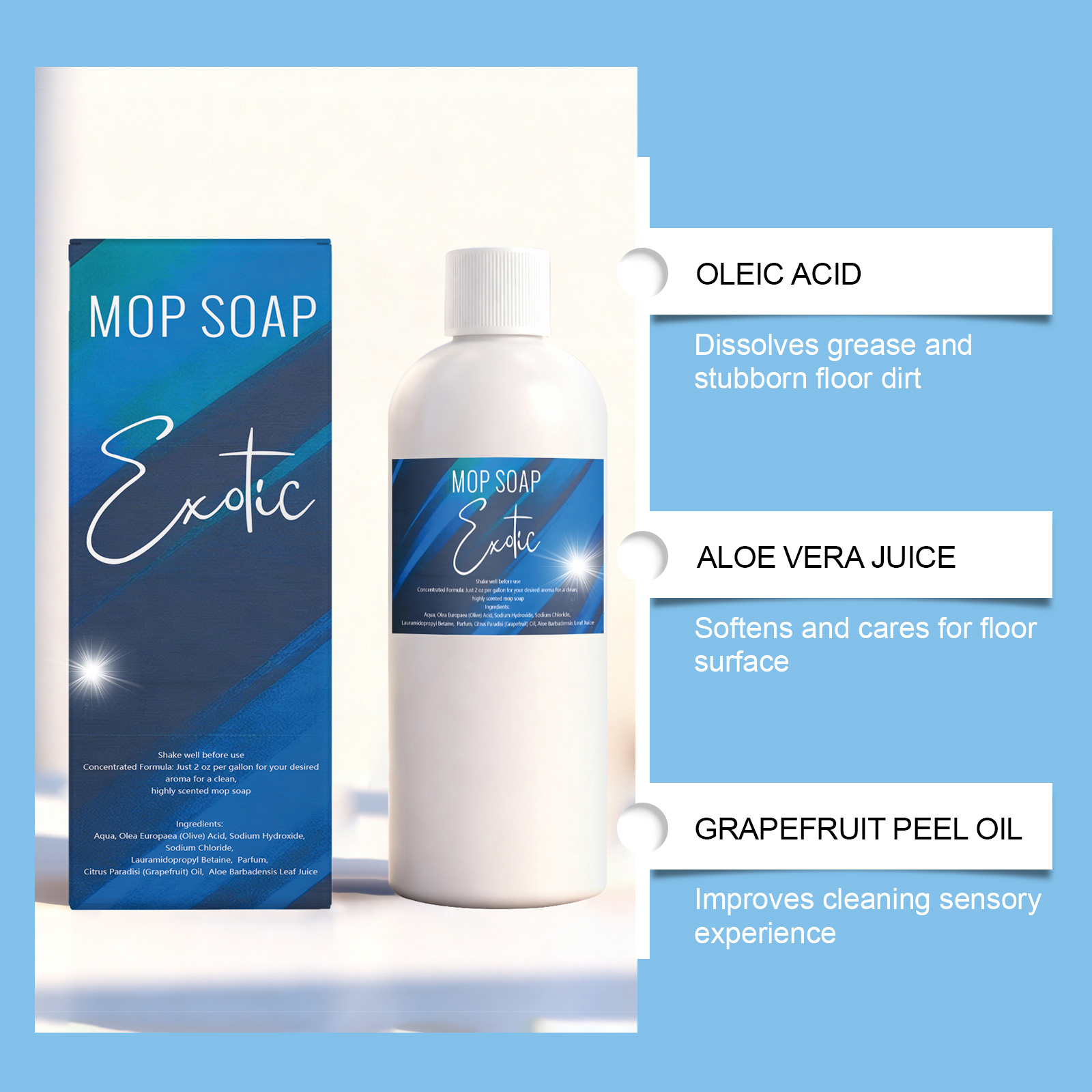 Floor Cleaner Household Tile Decontamination Purification Fragrance Brightening Maintenance Daily Application