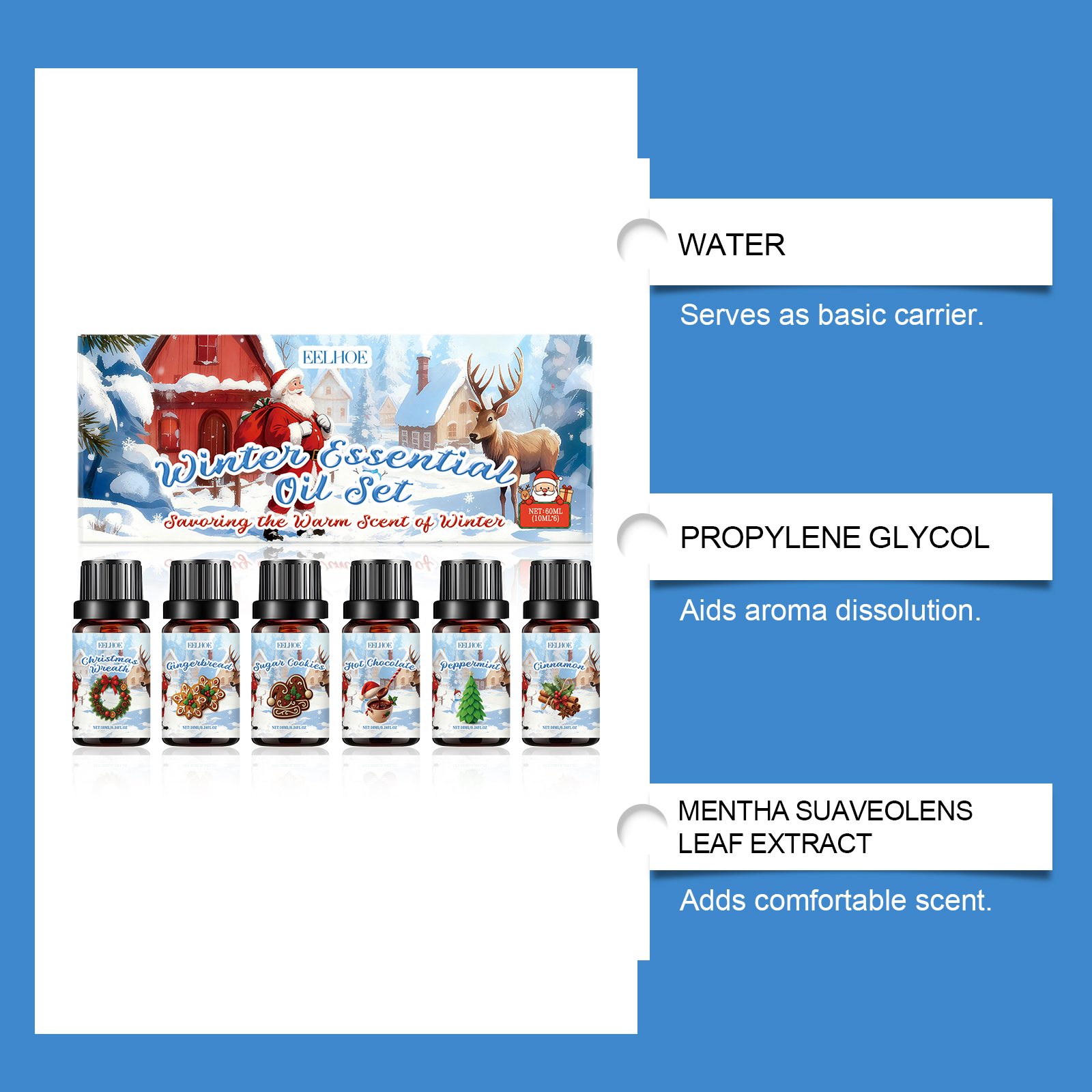 Winter Aroma Essential Oil Set Makes Fresh Indoor Air Create Festive Atmosphere Household Use