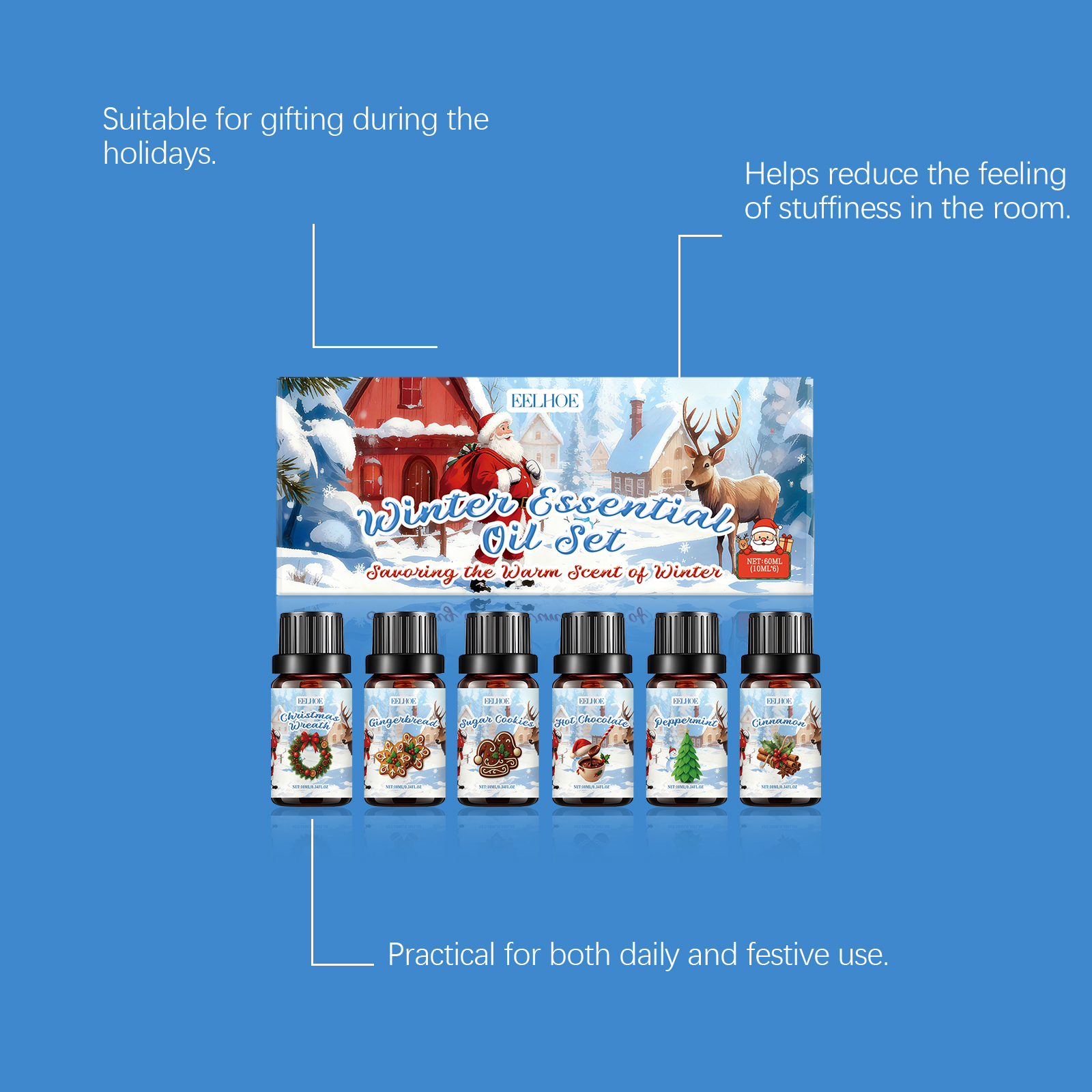 Winter Aroma Essential Oil Set Makes Fresh Indoor Air Create Festive Atmosphere Household Use