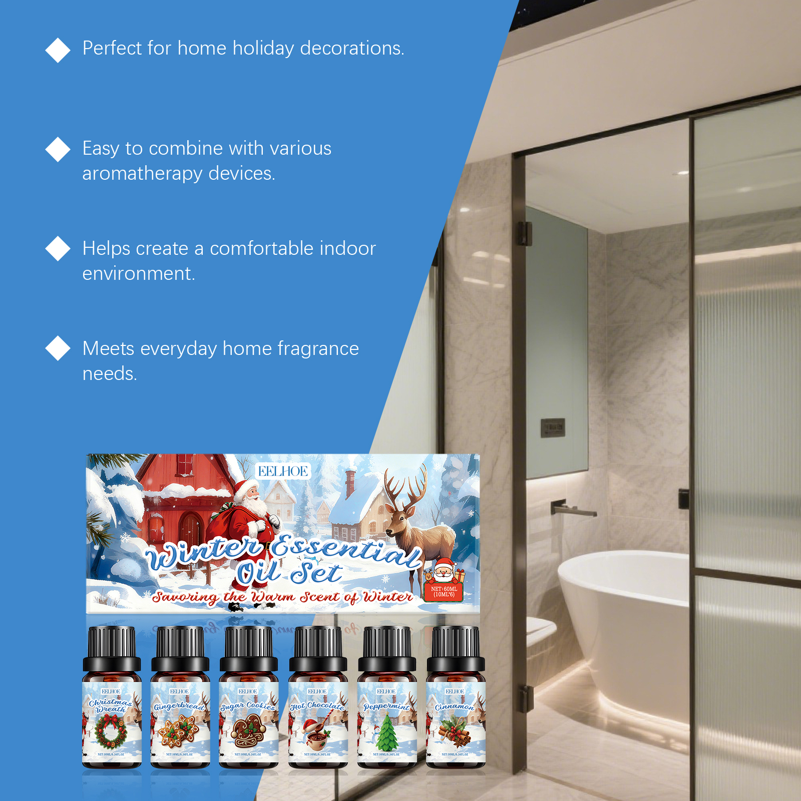 Winter Aroma Essential Oil Set Makes Fresh Indoor Air Create Festive Atmosphere Household Use