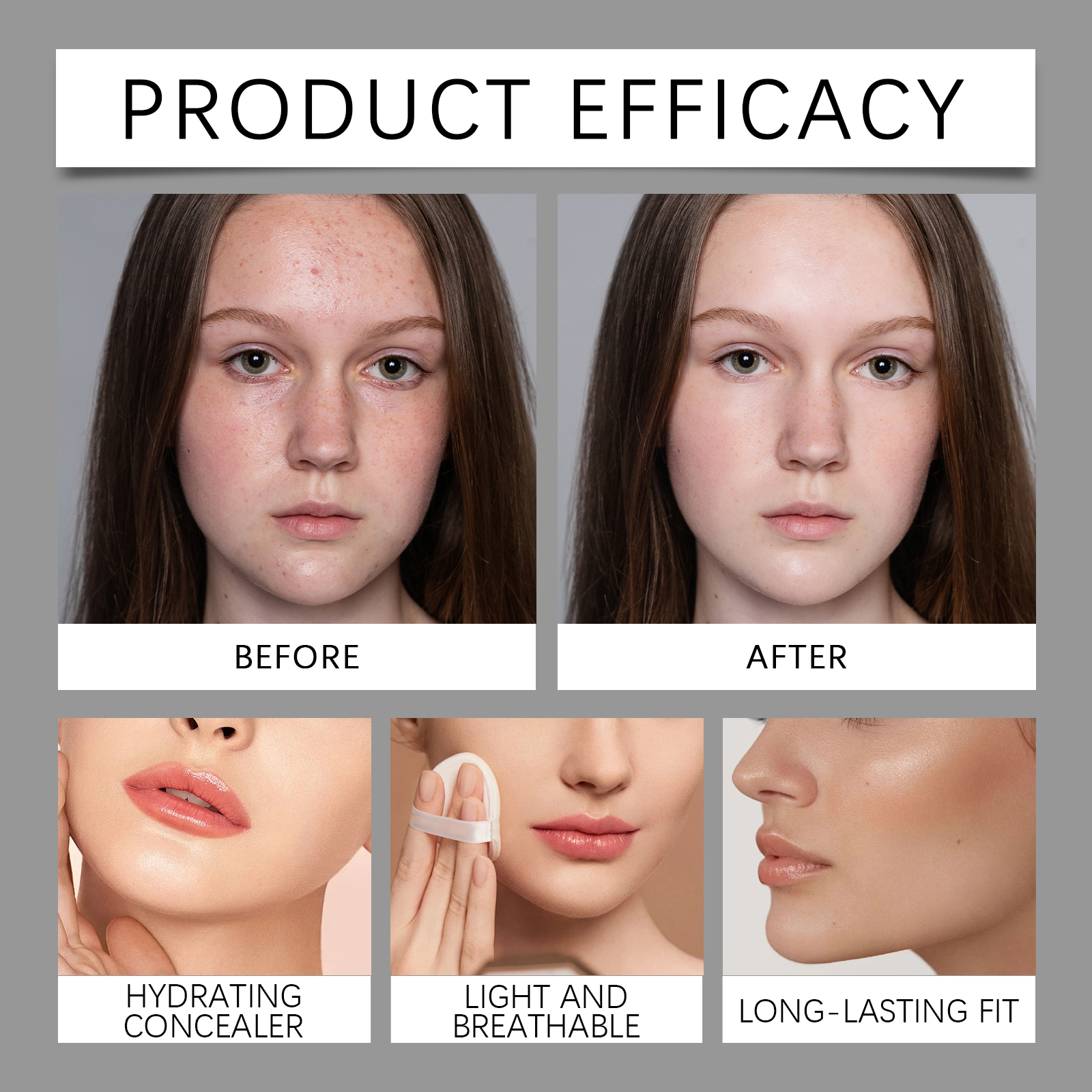 (Natural) Waterproof Moisturizing Concealer Hydrates Nourishes Skin Light Matte Oily Dry Skin Clear Texture