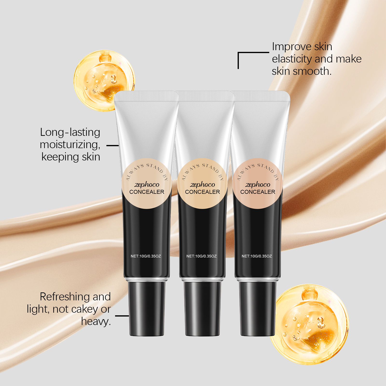 (Natural) Waterproof Moisturizing Concealer Hydrates Nourishes Skin Light Matte Oily Dry Skin Clear Texture