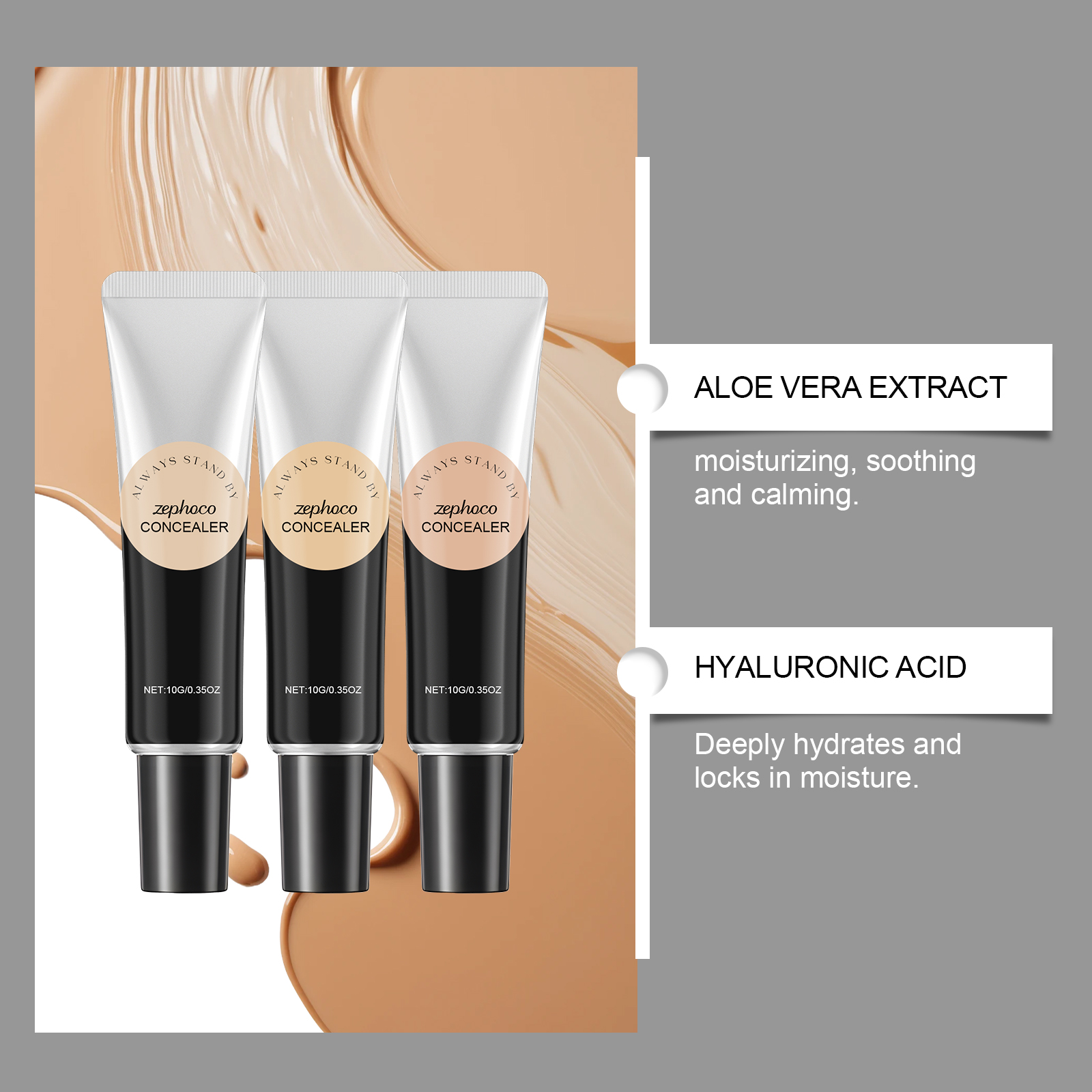(Natural) Waterproof Moisturizing Concealer Hydrates Nourishes Skin Light Matte Oily Dry Skin Clear Texture