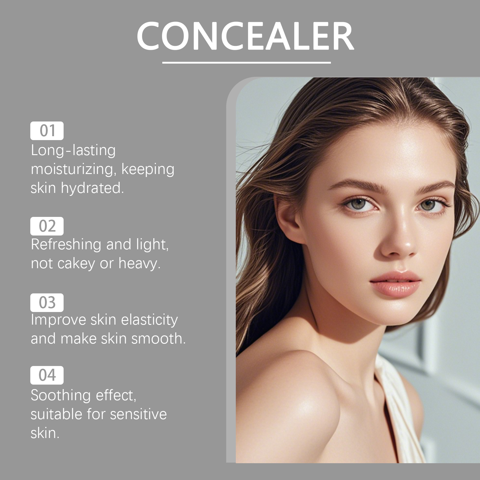 (Natural) Waterproof Moisturizing Concealer Hydrates Nourishes Skin Light Matte Oily Dry Skin Clear Texture