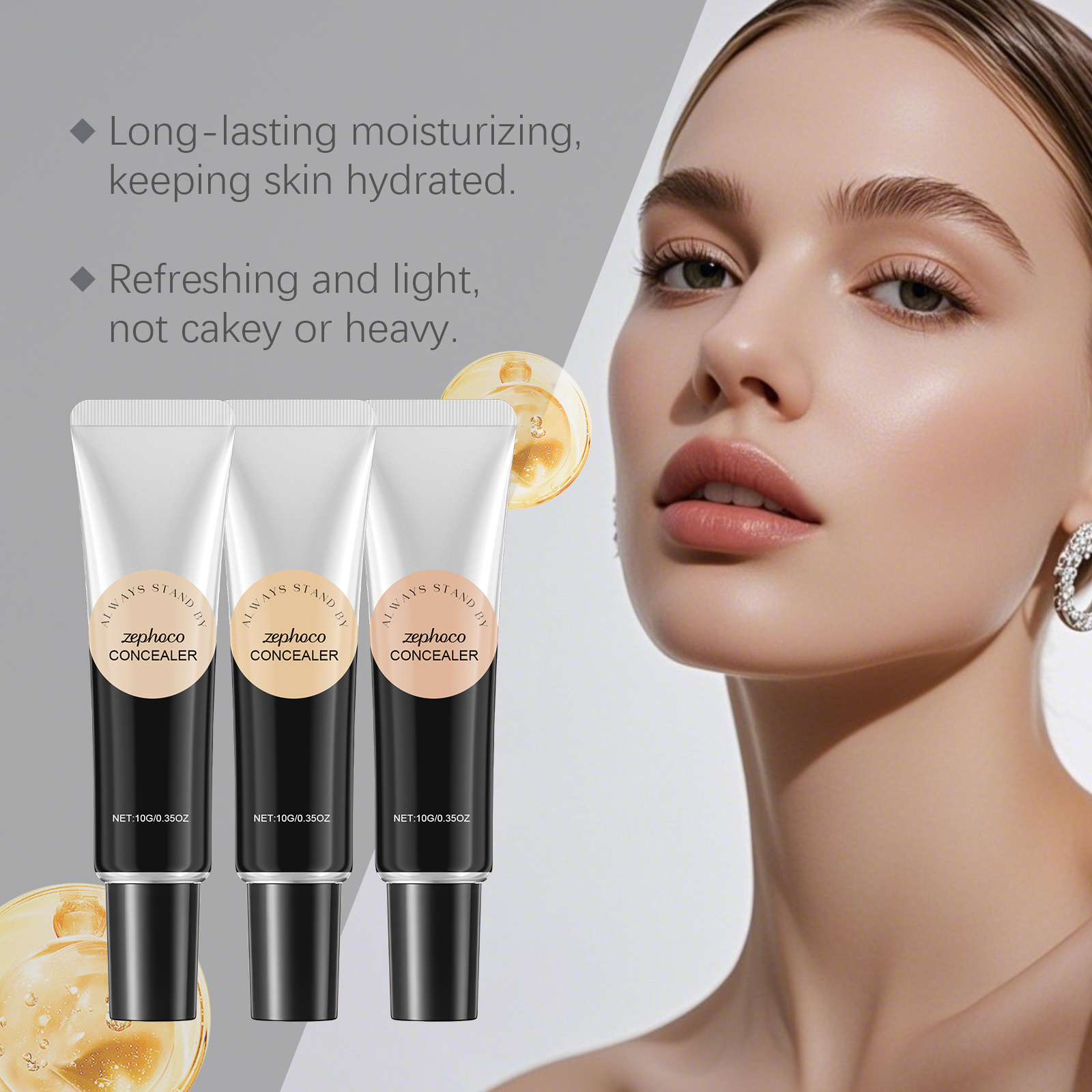 (Natural) Waterproof Moisturizing Concealer Hydrates Nourishes Skin Light Matte Oily Dry Skin Clear Texture