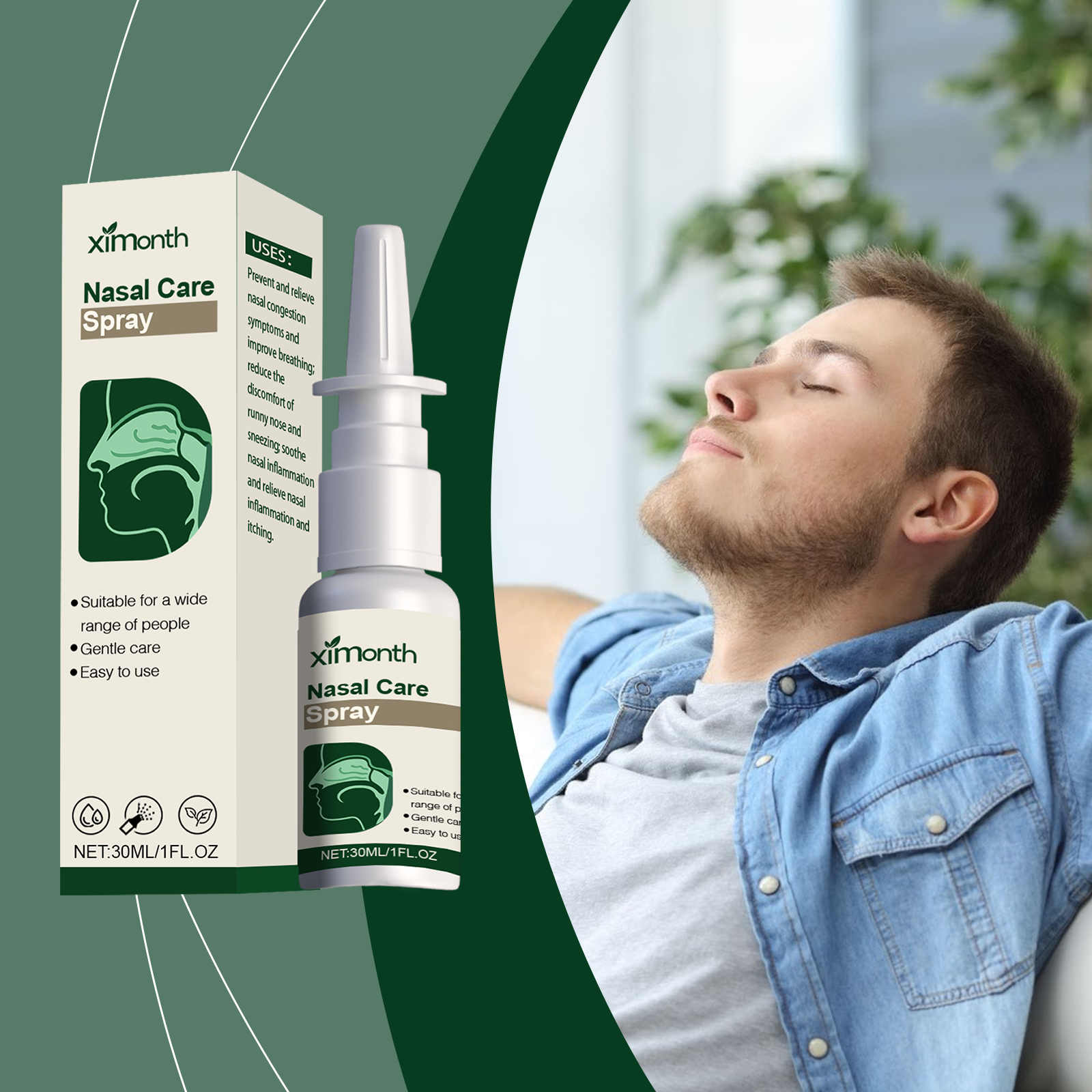 Nasal Care Spray Using Xanthium Plant Extract For Nasal Congestion Cleansing Moisturizing Care