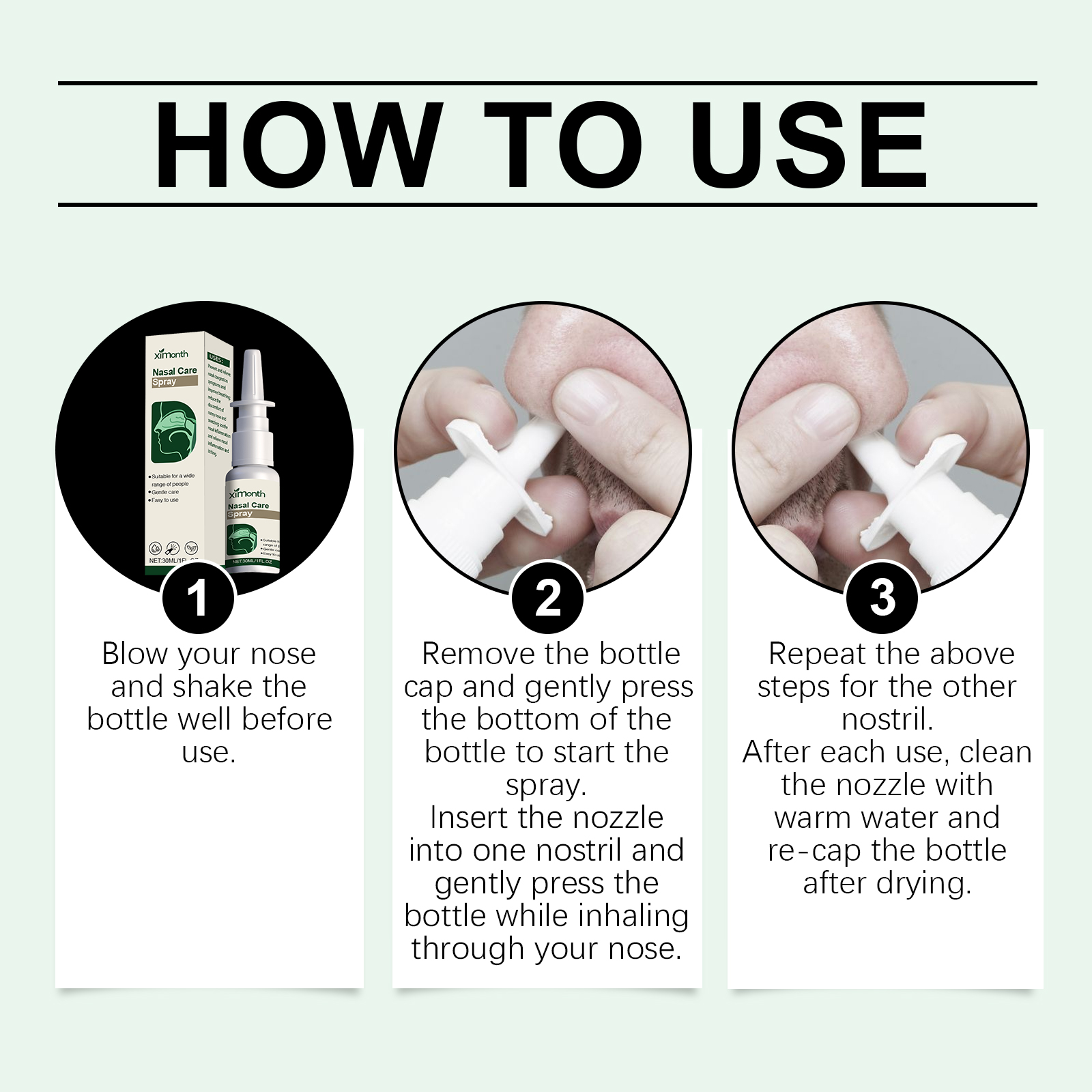 Nasal Care Spray Using Xanthium Plant Extract For Nasal Congestion Cleansing Moisturizing Care