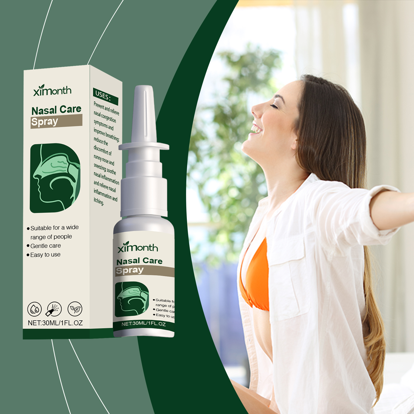 Nasal Care Spray Using Xanthium Plant Extract For Nasal Congestion Cleansing Moisturizing Care
