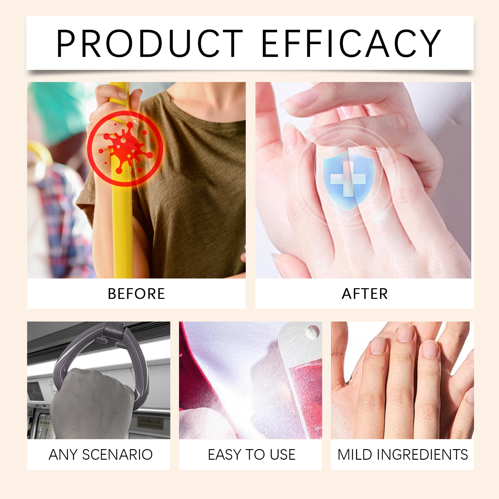 (Mint) Portable Hand Sanitizer Spray Gentle Cleanses Hands Keeps Hands Clean Convenient Hand Wash