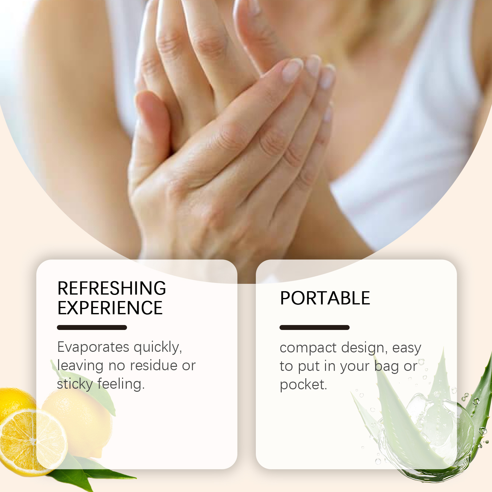 (Mint) Portable Hand Sanitizer Spray Gentle Cleanses Hands Keeps Hands Clean Convenient Hand Wash