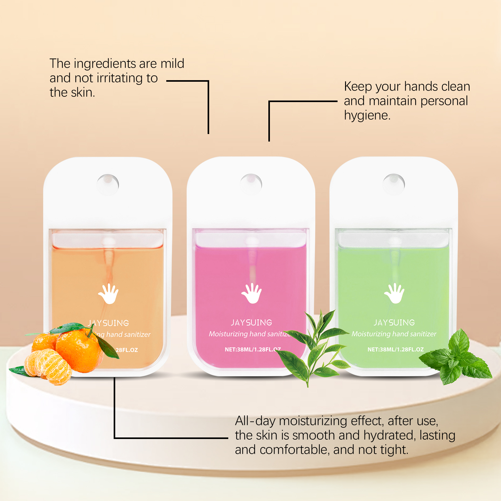 (Mint) Portable Hand Sanitizer Spray Gentle Cleanses Hands Keeps Hands Clean Convenient Hand Wash
